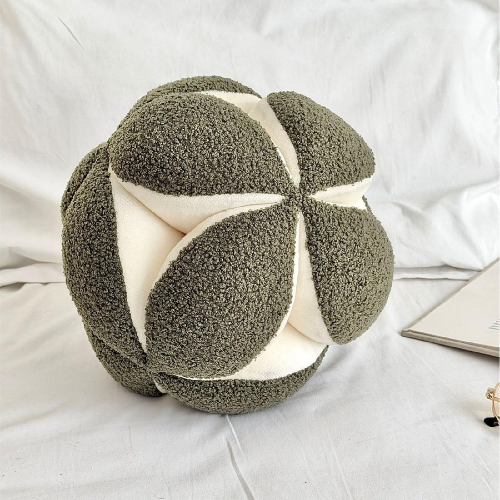 Mnmuctakd Lamb Wool Green Hydrangea Throw Pillow Home Sofa Pillow Bedside Cushion