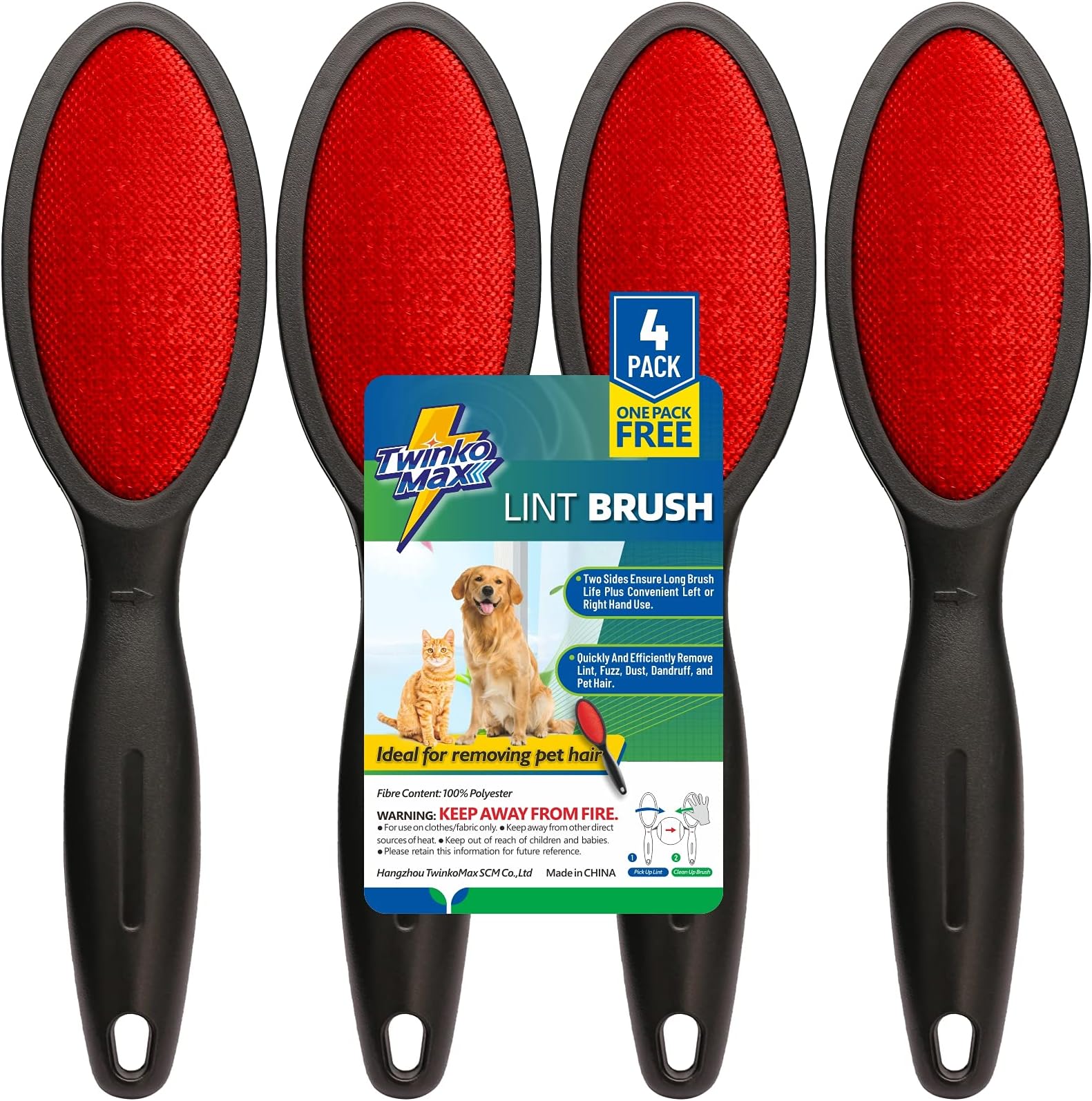 Twinko Max Lint Brush, Lint Remover, Pet Hair Remover, Clothes Brush, Magic Lint Remover Brush, Sheet and Carpet Cleaning Brush, 2-Sided and Reusable, No Need Lint Roller Refill.