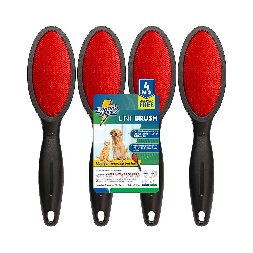 Twinko Max Lint Brush, Lint Remover, Pet Hair Remover, Clothes Brush, Magic Lint Remover Brush, Sheet and Carpet Cleaning Brush, 2-Sided and Reusable, No Need Lint Roller Refill.