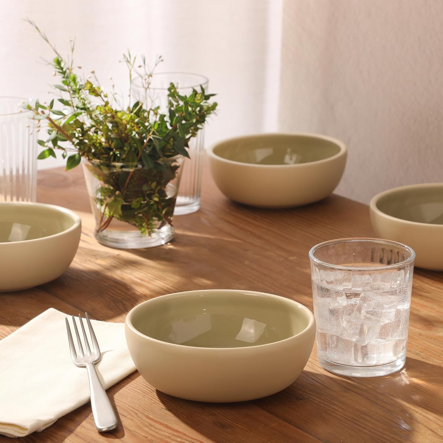 Gibson Elite - Made in Portugal - Port Gaia 4 Piece Cereal Bowl Set, 6.2” Stoneware Bowls, Reactive Glaze Finish, Soup, Dessert & Snack Bowls, Microwave & Dishwasher Safe - Grey