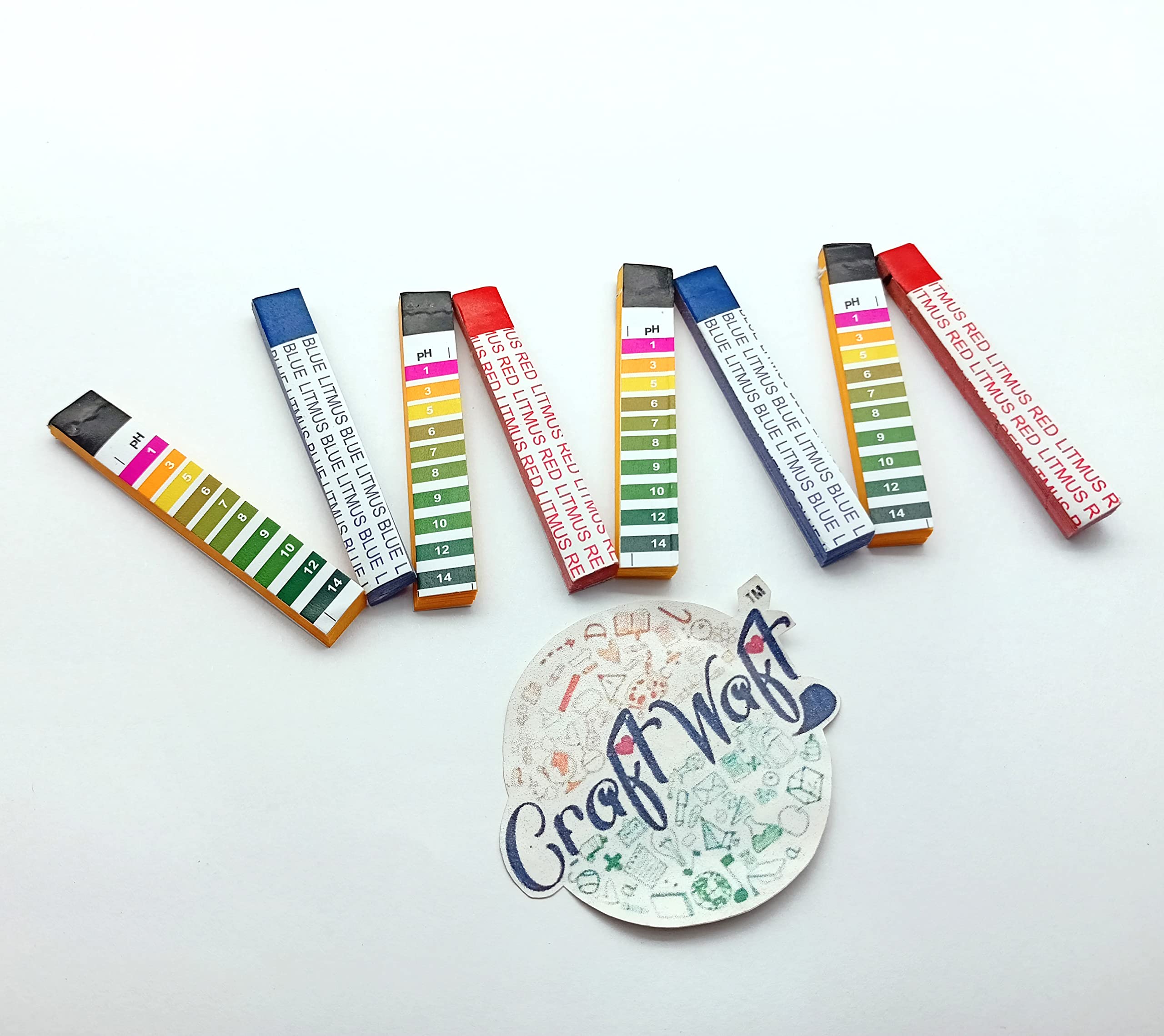 CRAFTWAFT pH Test Paper Strips and Blue Red Litmus Paper set, pH Strips Indicator pH Measure Full Range 0-14 for Soil and Water Test Pack of 160 Strips Ph Test Strip (1-14)-image-39