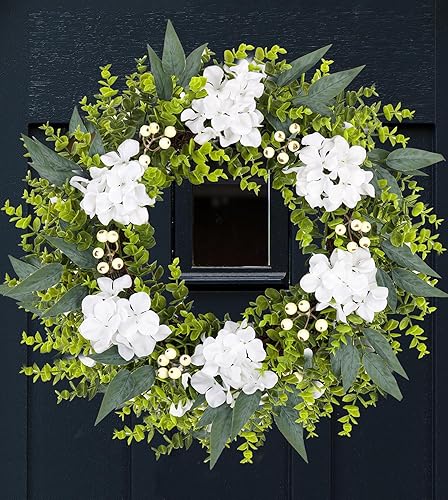 TALVADI 22-24 Inch Eucalyptus and Boxwood Wreaths for Front Door, Front Door Wre
