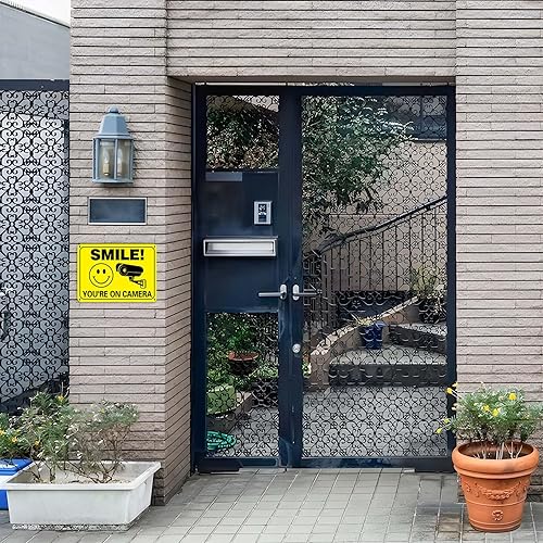 Miniatura 7 de Letrero de video vigilancia de aluminio libre de óxido, letreros de seguridad para exteriores, 10 x 7 pulgadas, impresión UV, señal de advertencia