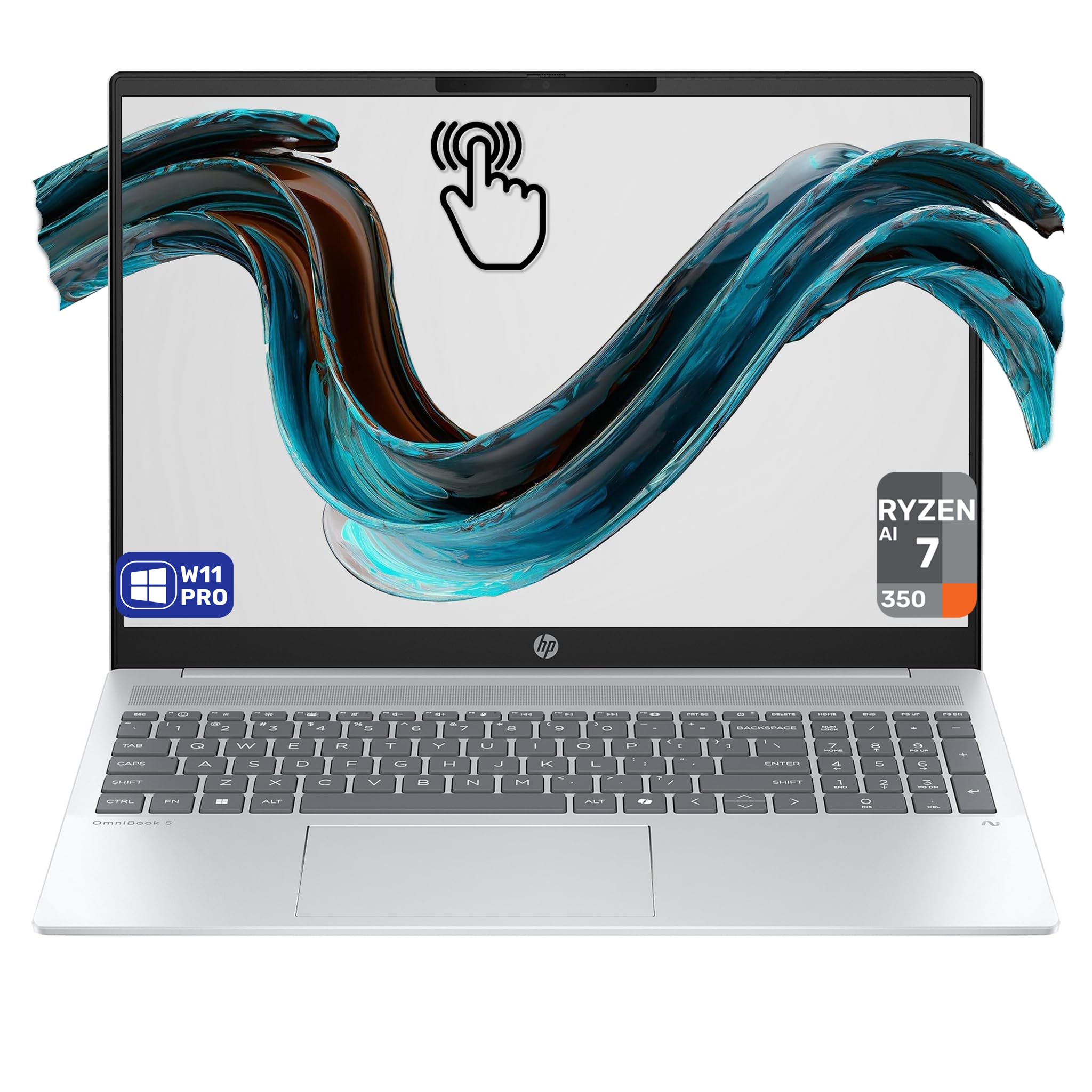 HP OmniBook 5 AI Copilot+ Laptop, AMD Ryzen AI 7 350, 16 GB