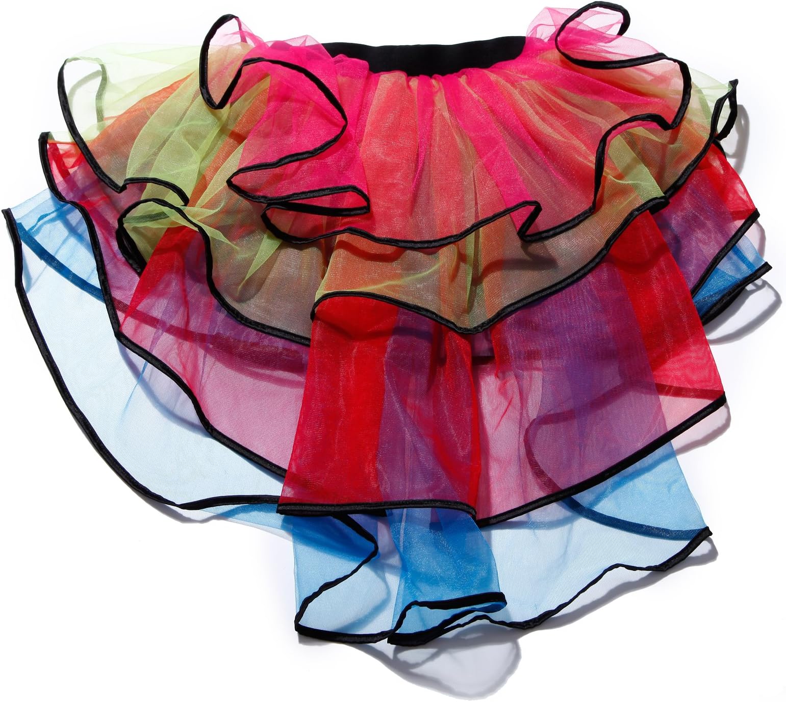 SIMPLY EXPRESSION 1980s 80s Layered Tiered Neon Flo UV Rainbow Burlesque Bustle Hen Night Halloween RARA Rave Party Ruffled Frill Tulle Tutu Skirts Fancy Dress