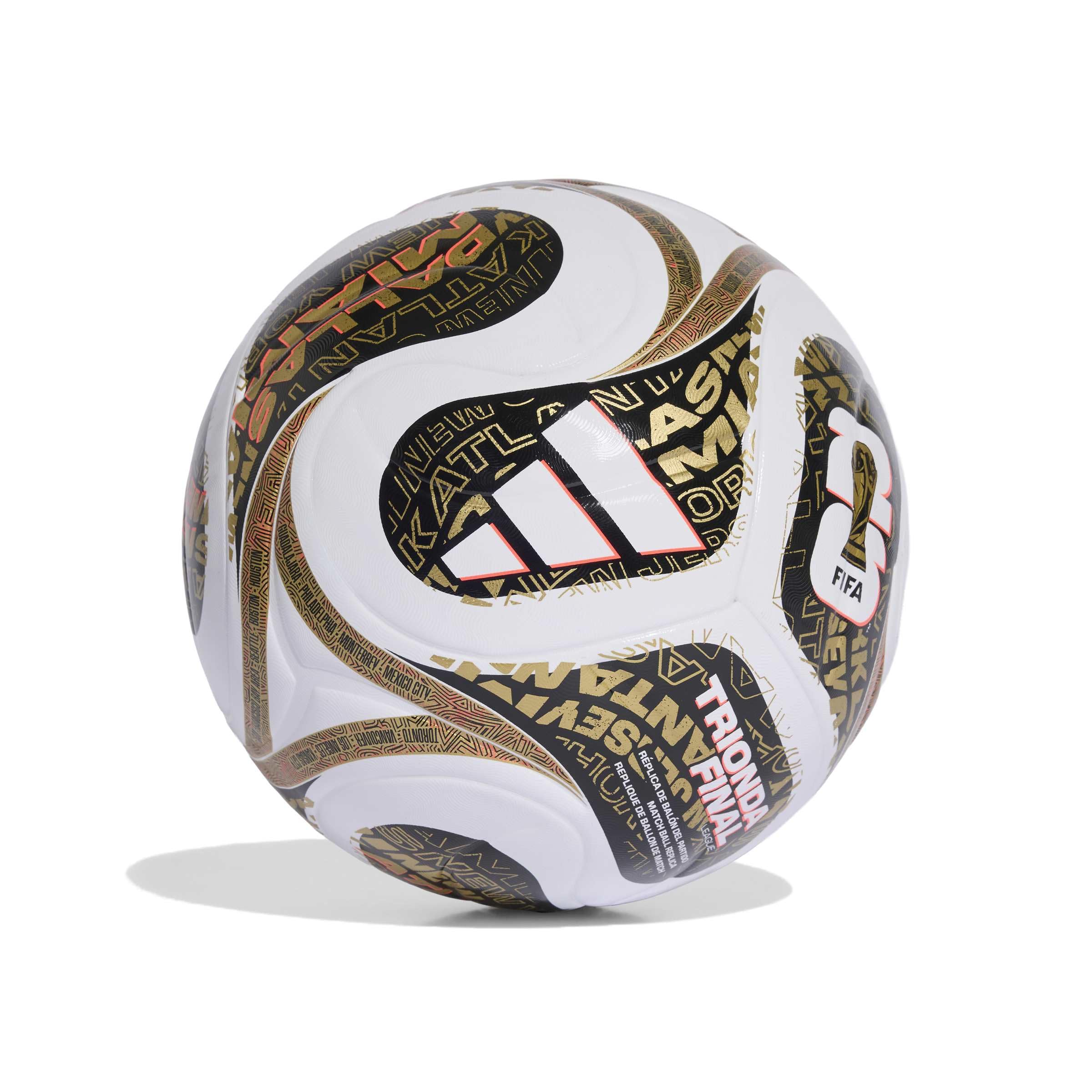 adidas Unisex Adult World Cup Final Ball, White/Black/Metallic Gold, 4