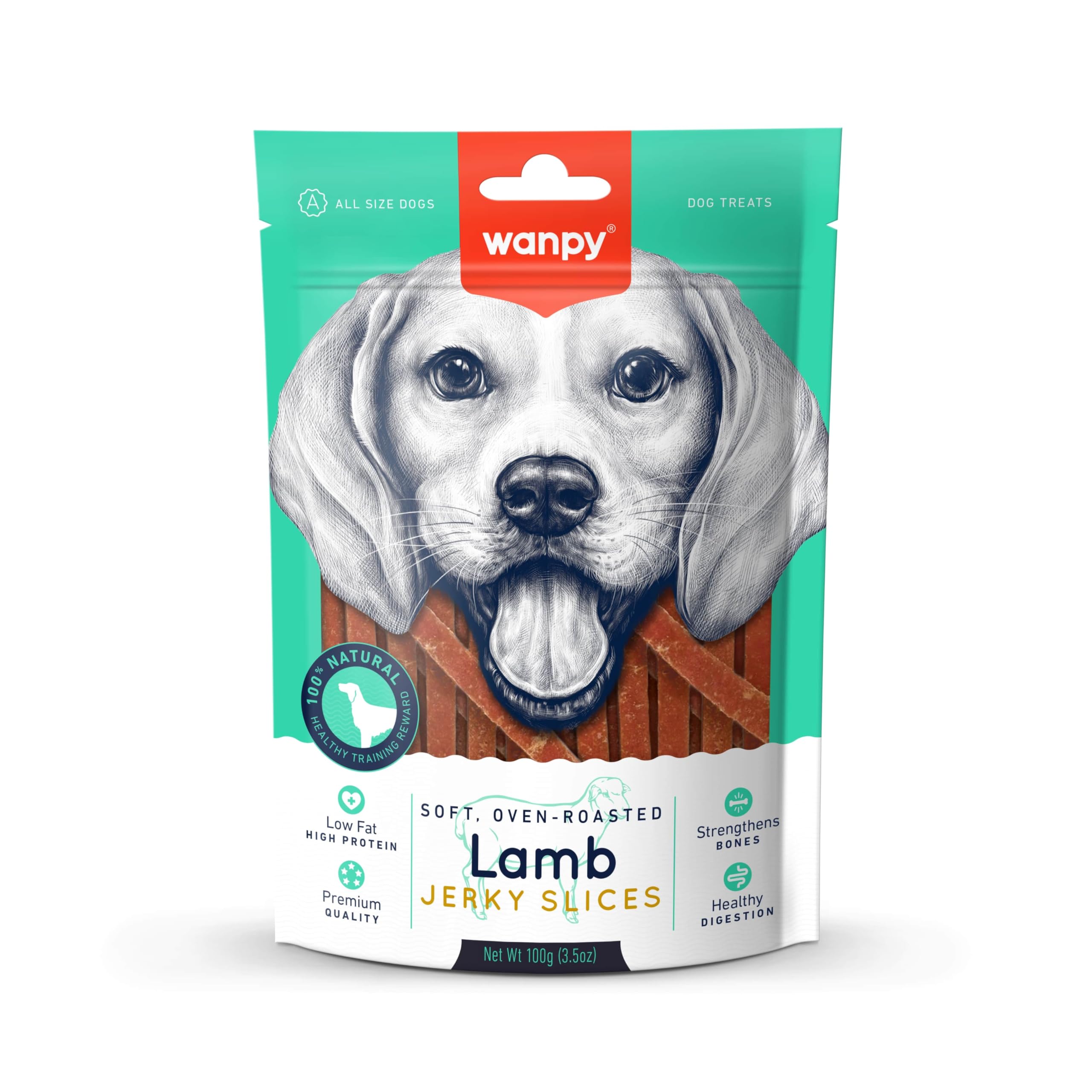Wanpy 100% Natural Dog Treat Combo | Lamb Jerky Slices 100gm x1 + Meat Paste 90gm x1 Pack of 2