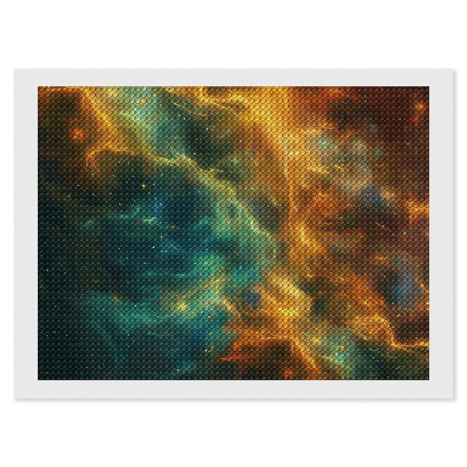 Vibrant Nebula Swirl Diamond Painting Kits for Adults, DIY 5D Diamond Painting Kits for Beginners, Round Full Drill Diamond Dots Paintings, Diamonds Pictures Gem Art for Crafts Home Decor 12"x16"