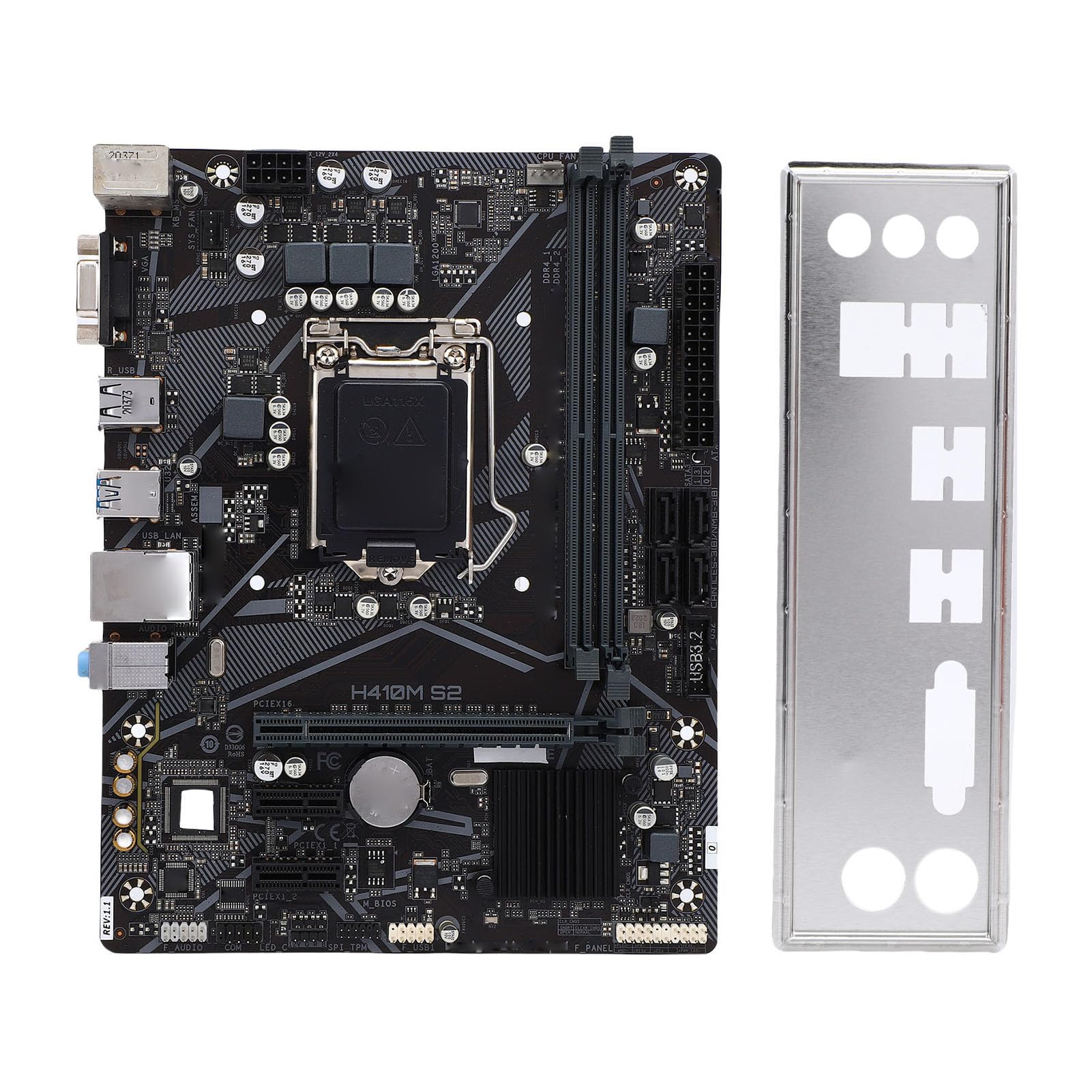 Placa Base H410M-S2, LGA 1200 10.ª Generación Core I9 I7 I5 I3, Memoria DDR4 de 2 Canales, PCIE3.0X16, 4 Serial ATA, Ranura M.2, VGA, Placa Base M ATX