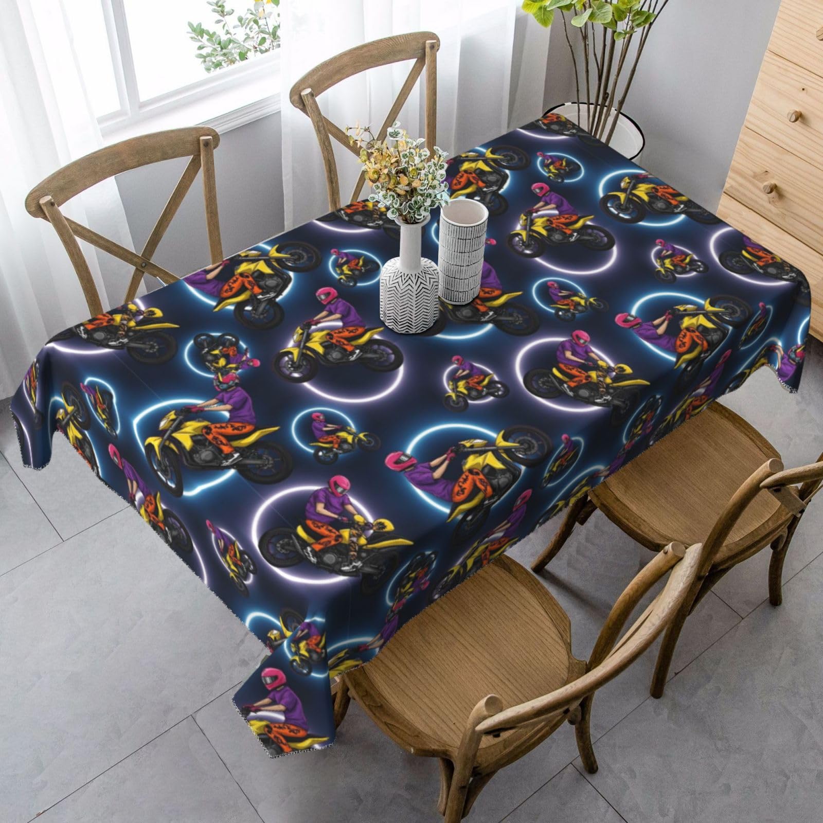 Nappe moto tout-terrain lavable pour décoration d'anniversaire et de restaurant