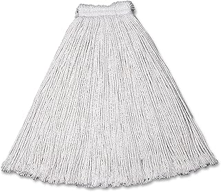 Value Pro Small 16 OZ Cotton Wet Mop, 1" Headband, White, for General Purpose Floor Cleaning or One-Time Use