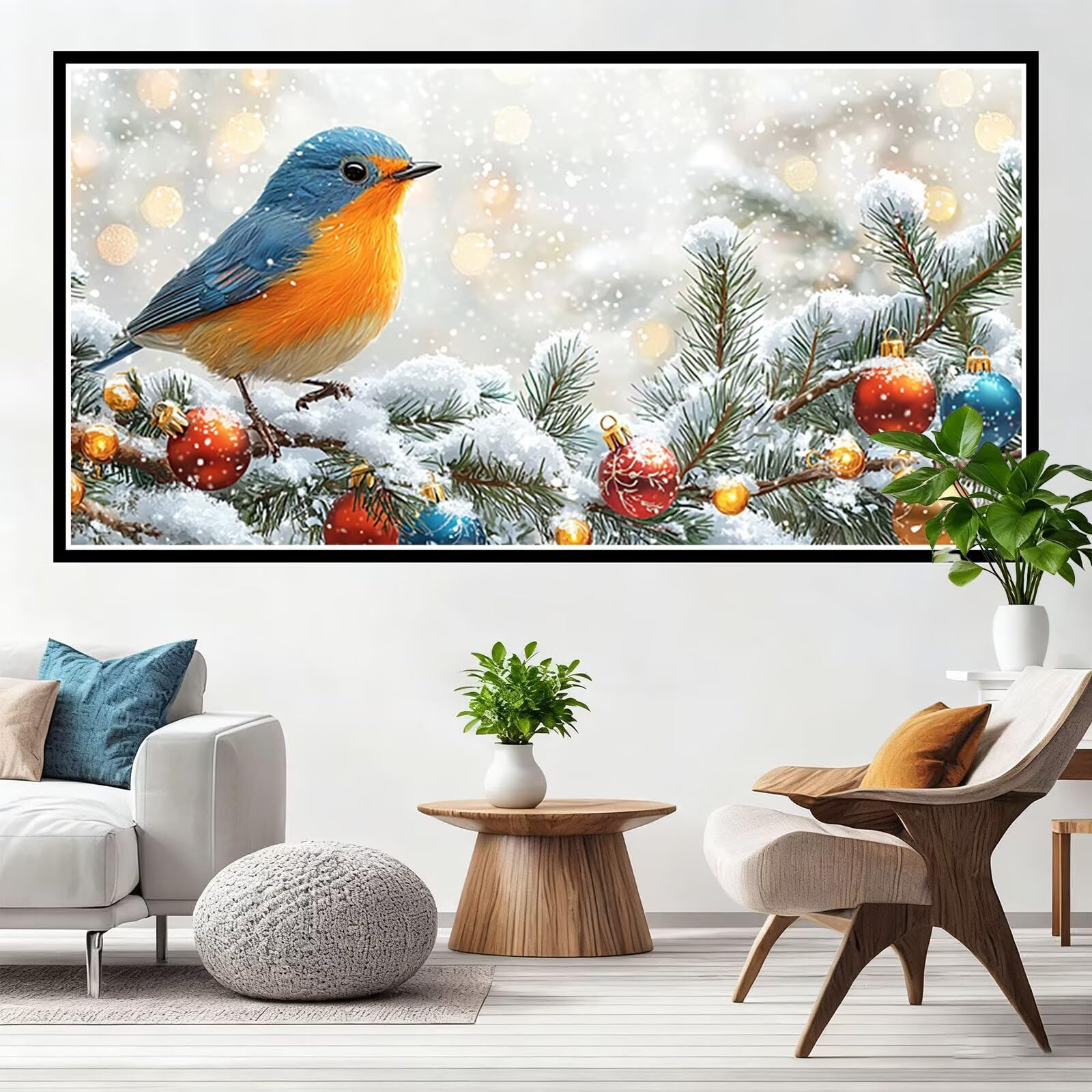 Diamentowa sztuka, Boże Narodzenie, zestaw do malowania diamentami, duża sztuka dla dorosłych, ptak, kryształ, klejnot, DIY, 5D, pełny haft, haft krzyżykowy, mozaika, sztuka i rękodzieło, dekoracja