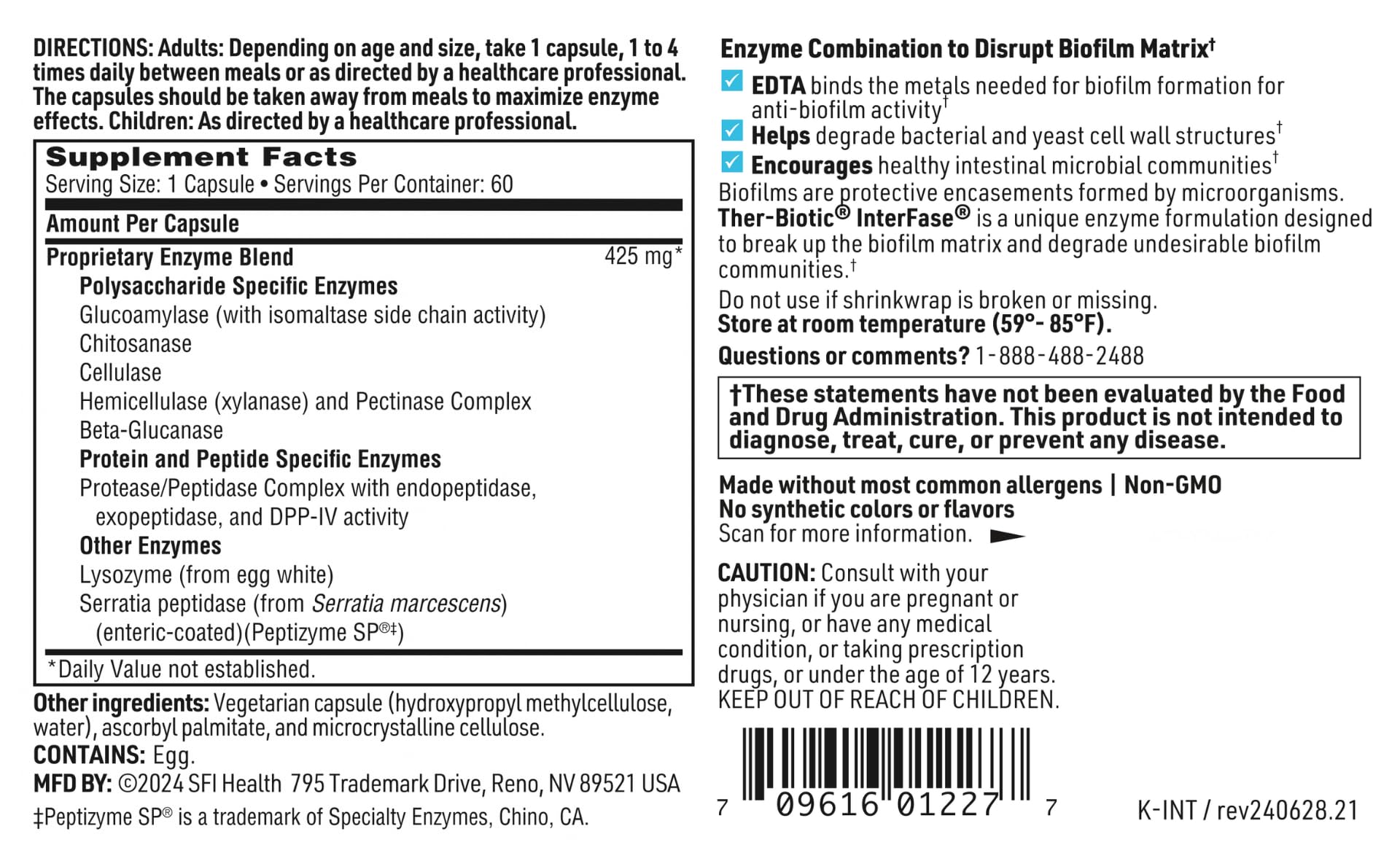 Klaire Labs SFI Health Ther-Biotic InterFase, 60 Capsules — Amazon image 6