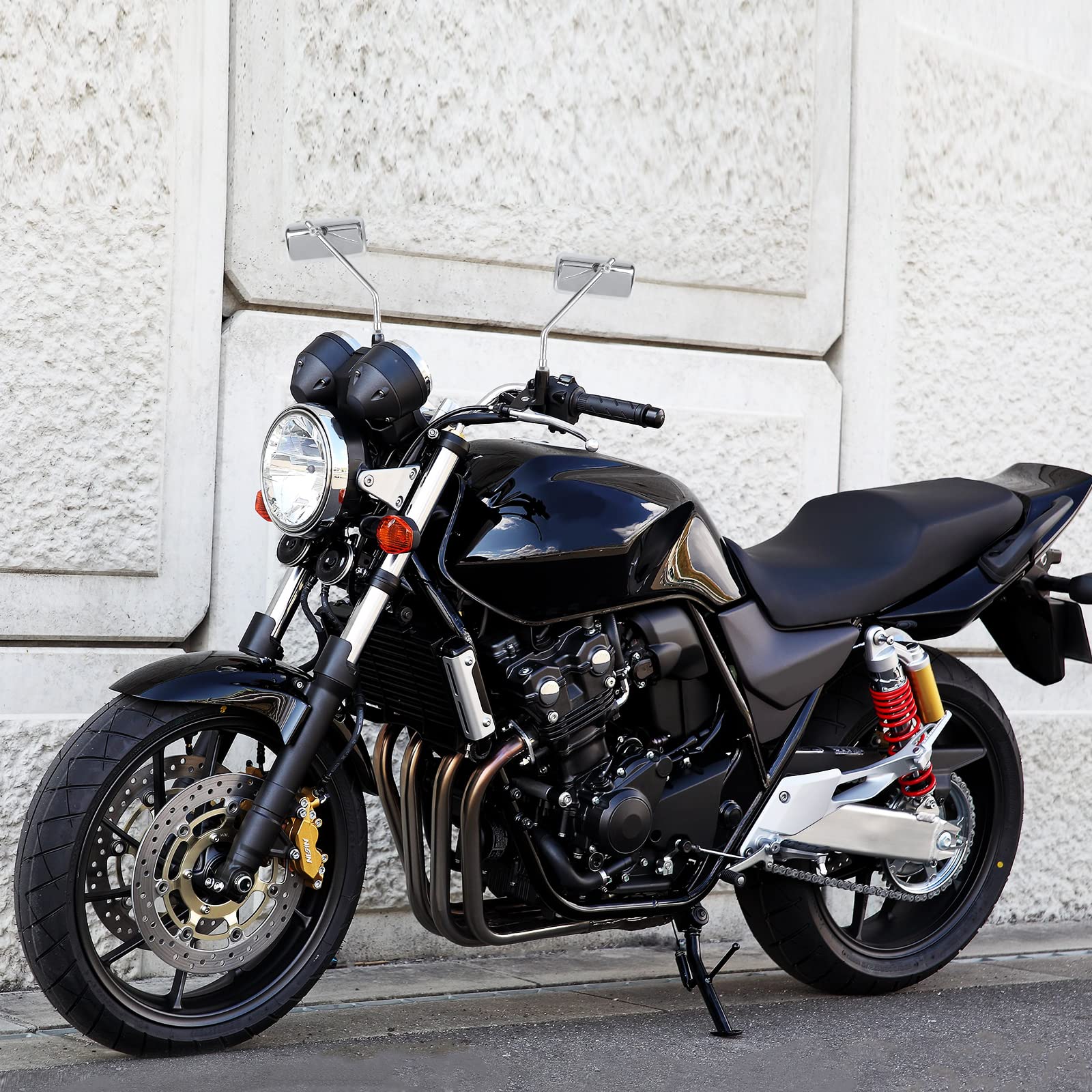 Moto Specchietto Retrovisore Universali Rectangle Specchietti Moto M10 M8 Filettato Specchietti Cafe Racer per Street Bike Sport Bike Scooter Cruiser ATV hornet 600 quad mt 07