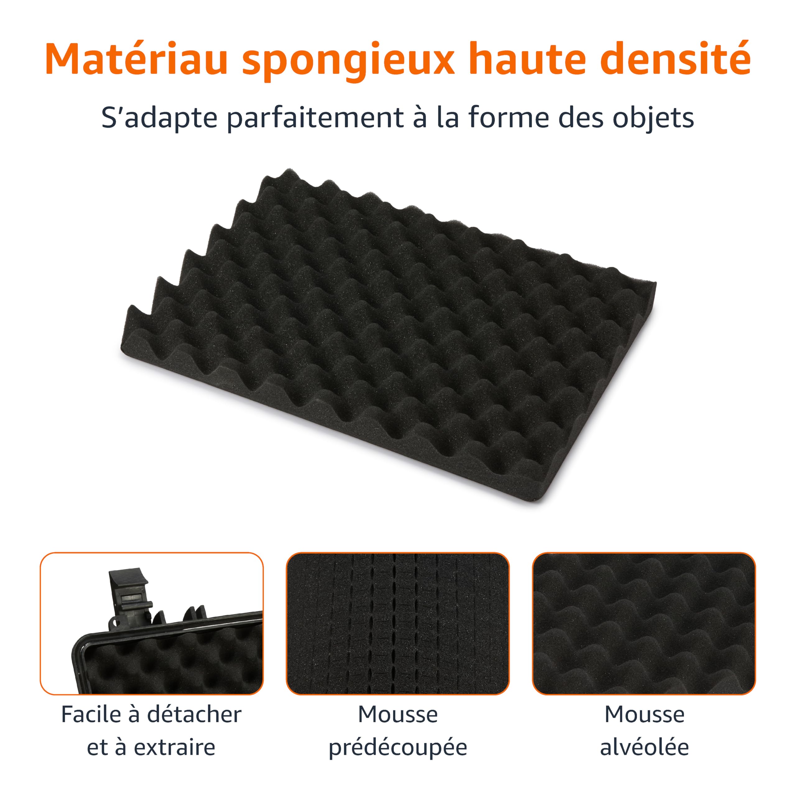 Amazon Basics Moyenne Étui de Protection Rigide Portable pour Caméra, Drones, Appareils Photo, Objectifs et Accessoires, Étanche, Antichoc, 43,6 x 37 x 16,7 cm, Noir, Uni