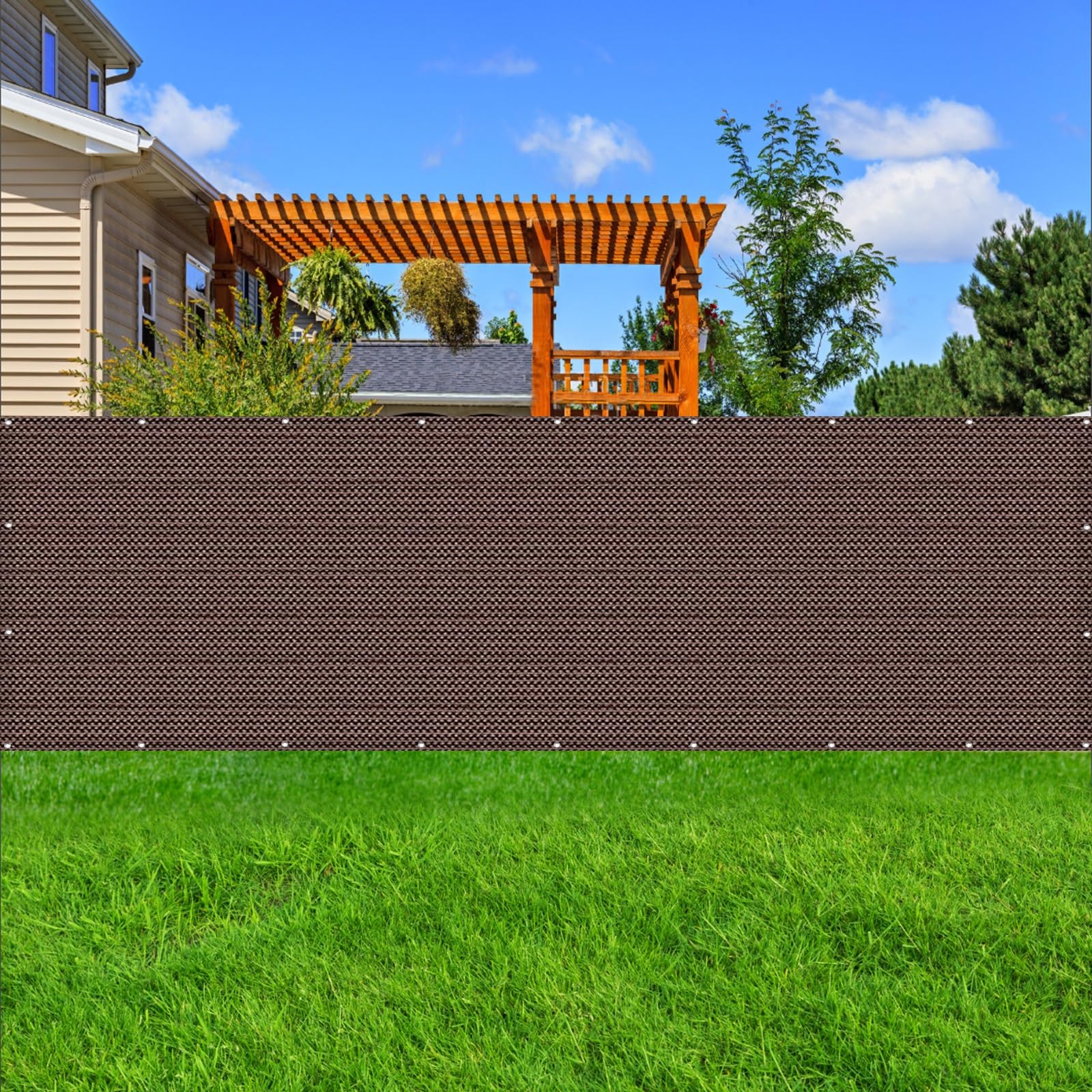 Osłona Balkonowa HDPE 75 x 700 cm HDPE Ochrona Przed Słońcem, Oddychający Ochroną Uv, Prywatności Osłona Prywatności Na Ogrodzenie Do Ogrodu, Balkonu, Tarasu, brązowy