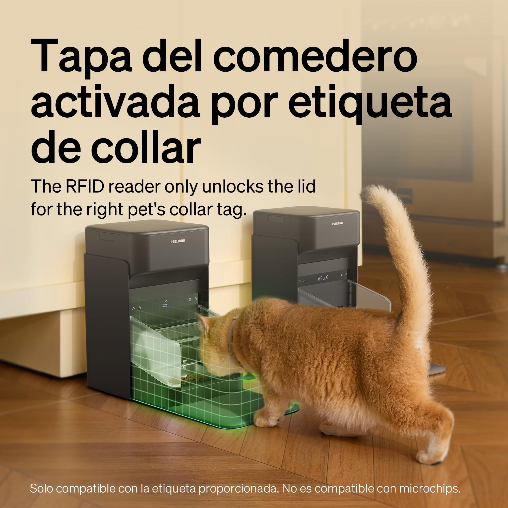 PETLIBRO RFID Comedero Gato Automático Negro con App WiFi 5G y 2.4G, Alimentador Inteligente Antirrobo para Varios Gatos, Control de Dieta y Reconocimiento Individual, PETLIBRO Automatic Cat Feeder