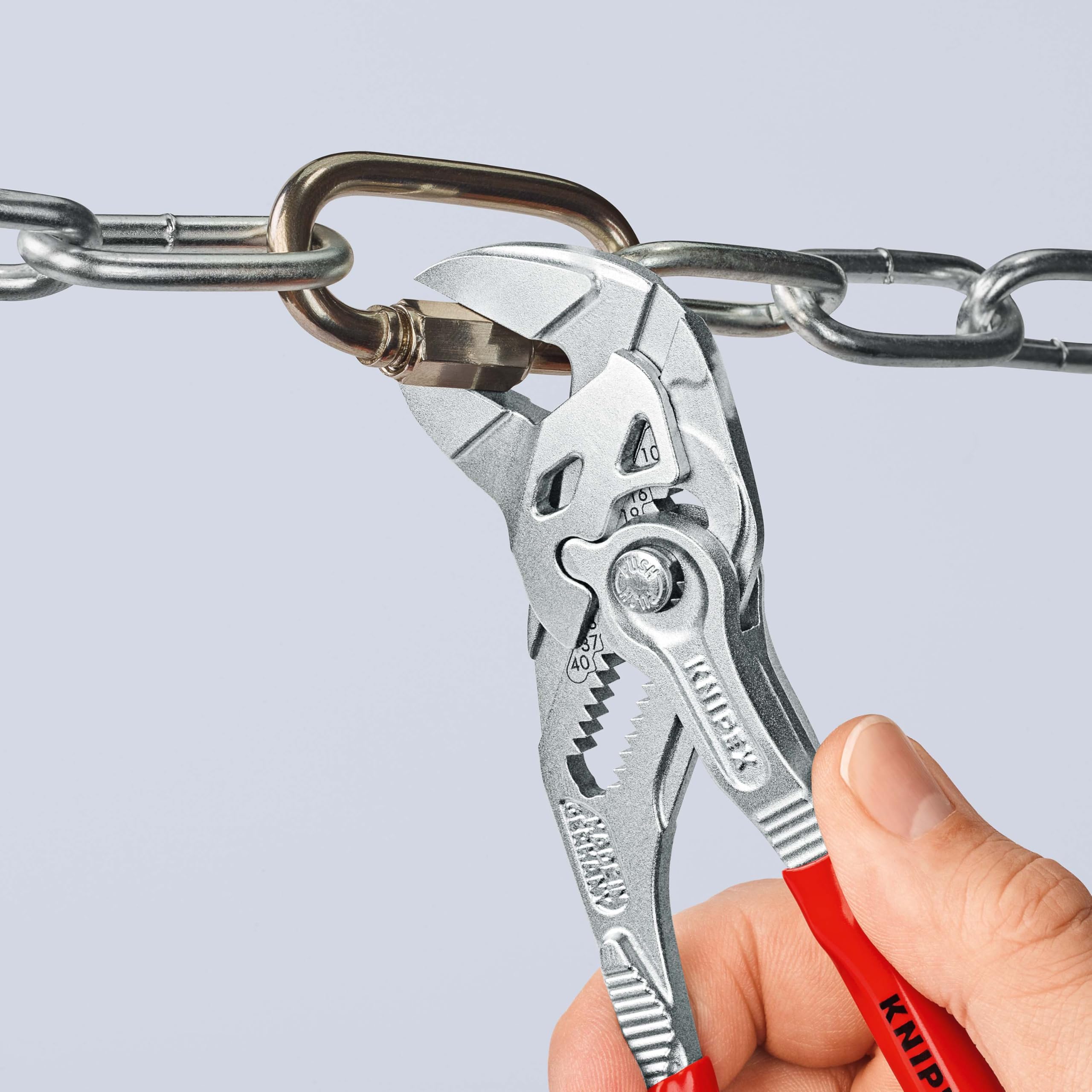 Knipex Pince-clé pince et clé à la fois chromée gainées en plastique 180 mm, 86 03 180