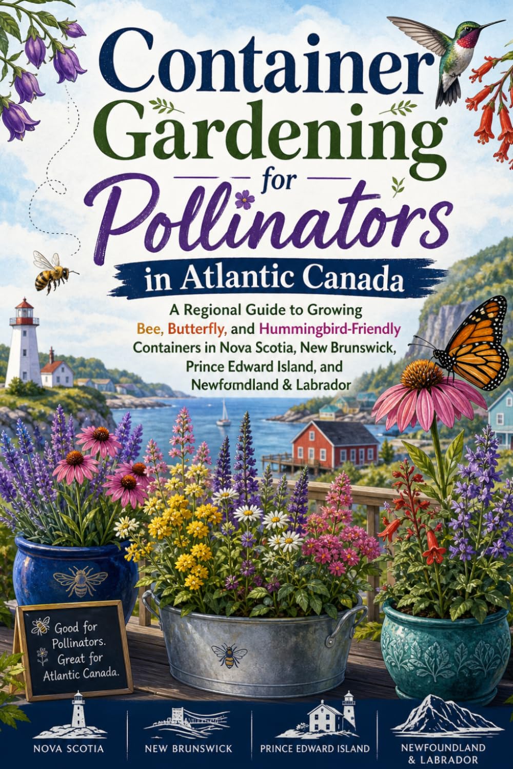 Container Gardening for Pollinators in Atlantic Canada: A Regional Guide to Growing Bee, Butterfly, and Hummingbird-Friendly Containers in Nova Scotia, New Brunswick, Prince Edward Island, and Newfoun