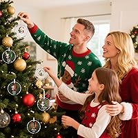 Vista 5 de Adornos con nombre de letra para árbol de Navidad, adornos de Navidad personalizados 2025, adornos de nombre inicial personalizados, decoraciones