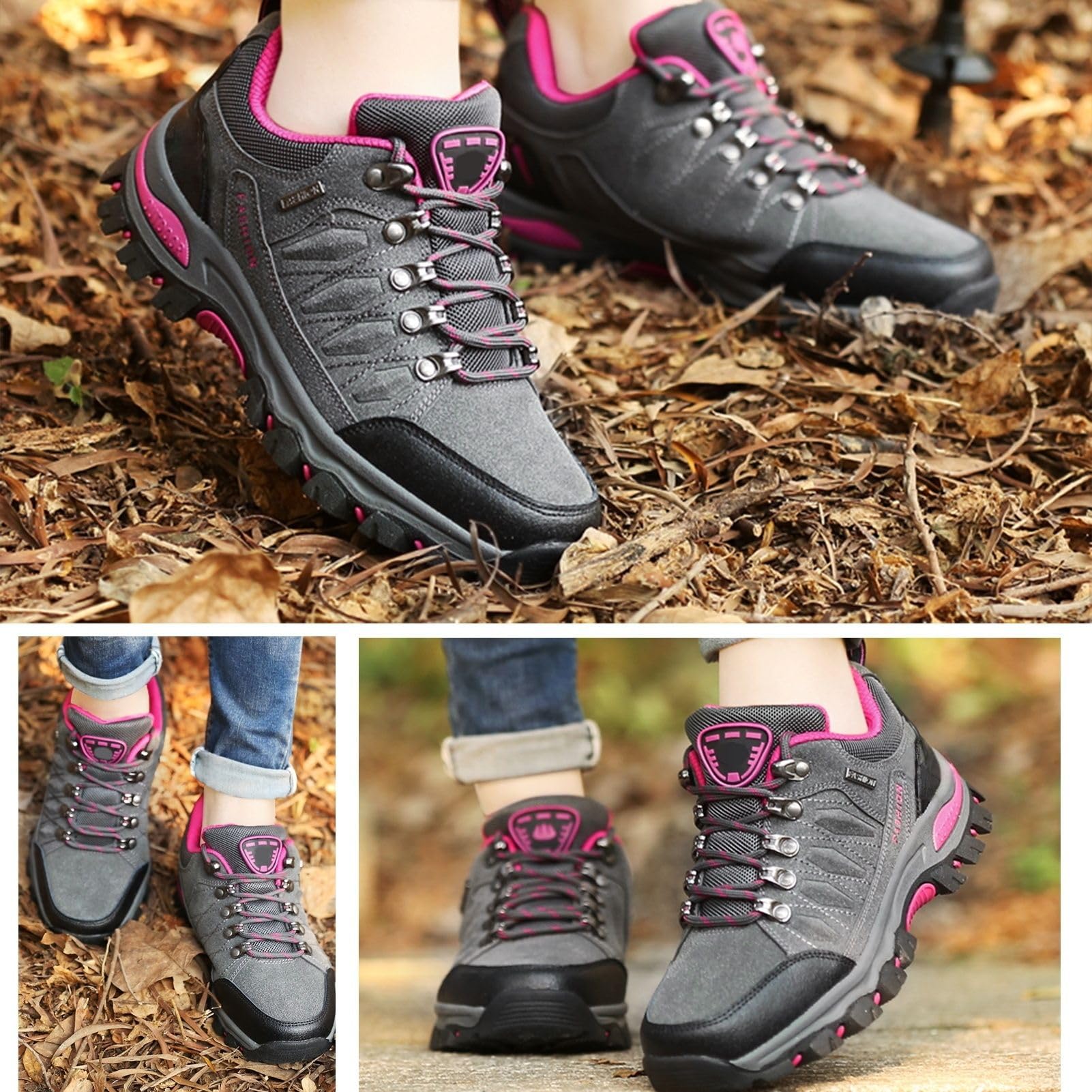 Damen Trekking & Wanderschuhe, Wanderschuhes Im Freien FüR Alle Jahreszeiten, Sportschuhe Mit Niedrigen Top -Spitzen, Klettern, Reisen, Camping Angeln, Bergklettern