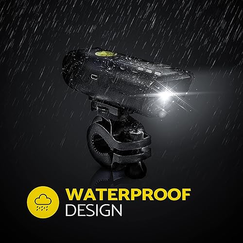 Miniatura 4 de ShineOn Luz de bicicleta - La luz de bicicleta que brilla en el jinete y la carretera. Luz de bicicleta recargable de doble haz impermeable (batería