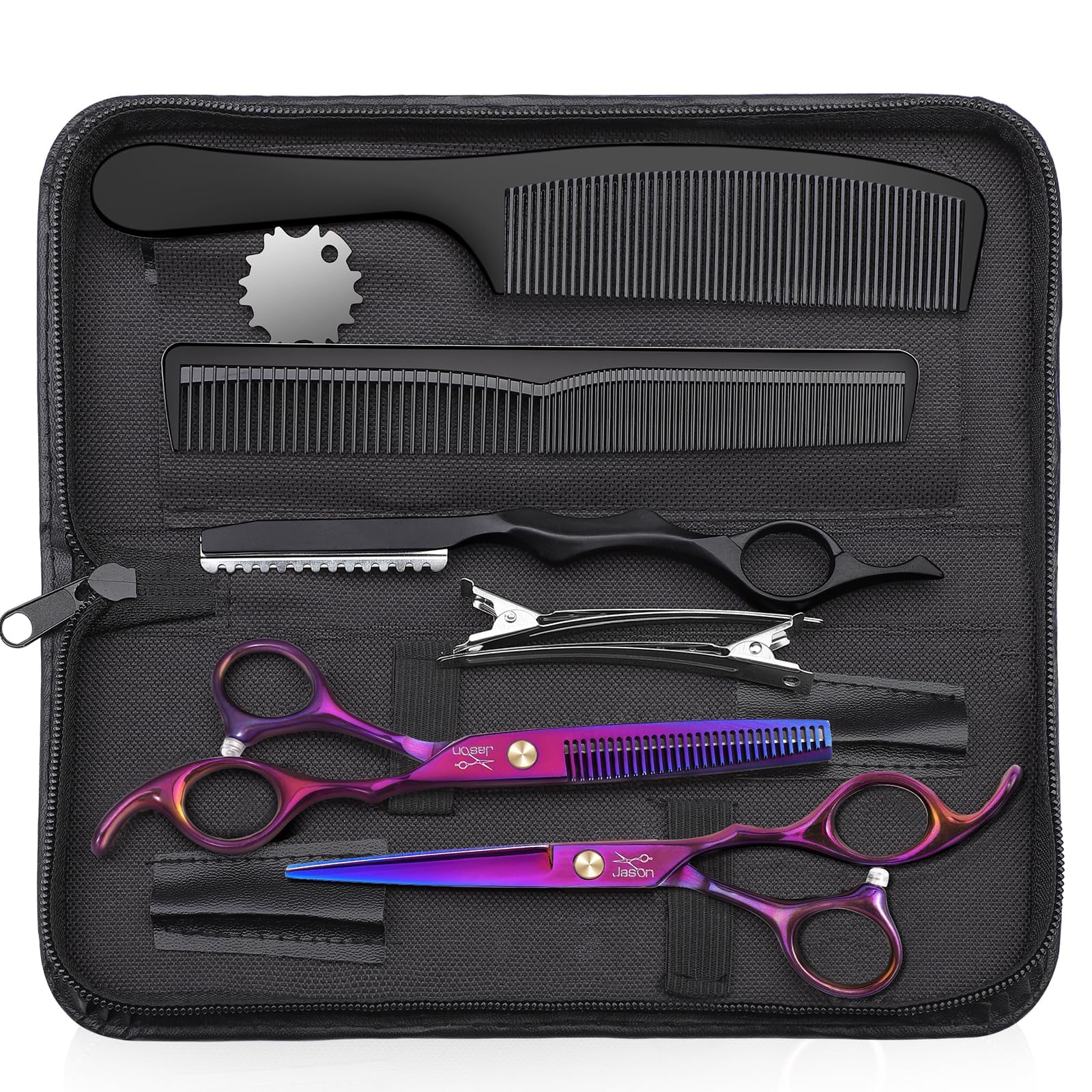 JASON Hair Cutting Scissors Set - 10 PCS