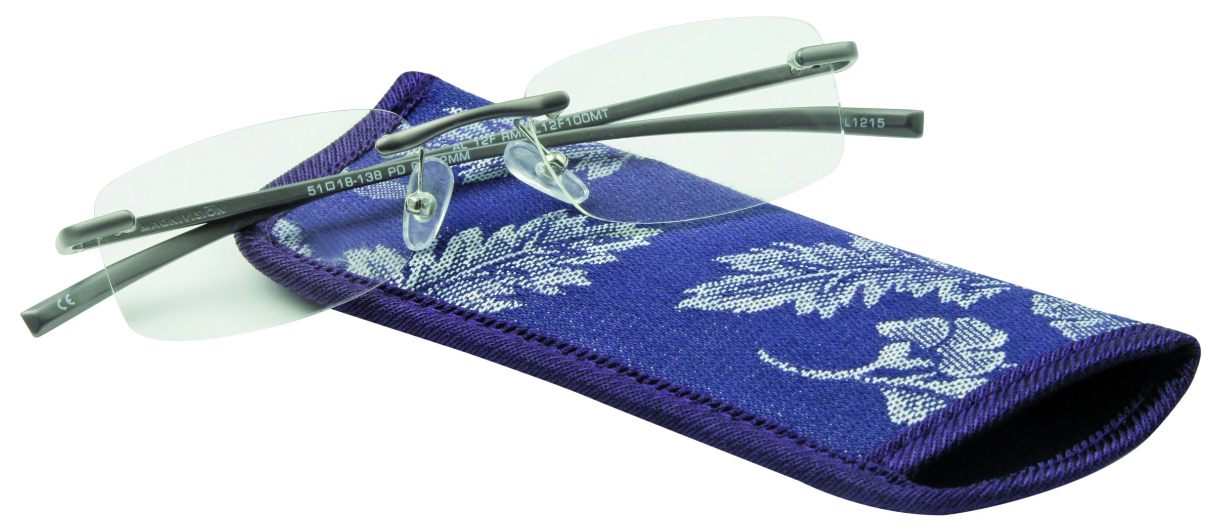Magnivision Silver Foster Grant Reading Glasses, Al 12 F, Strength 3.5
