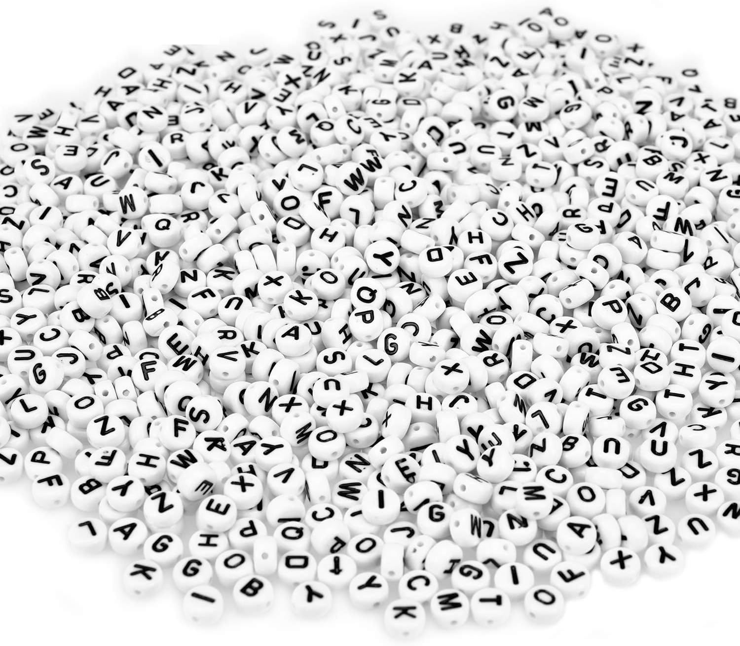 1200 pieces white round alphabet letters spacer beads [7 * 4 mm] spacer spacer beads jewelry diy crafts