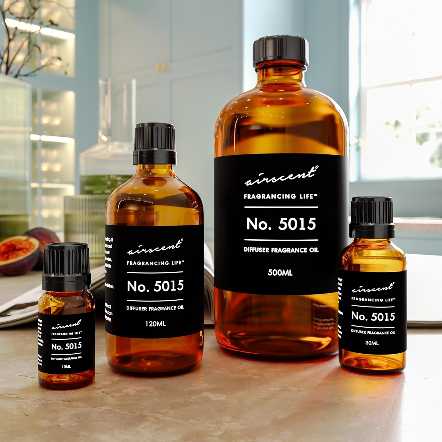 AirScent No. 5015 Perfume Dupe Diffuser Oil Inspired by Artemus Emerald - Jasmine Spiced Pepper Agarwood - Dubai Fragrance Oil for Ultrasonic and Waterless Diffusers and Crafting - 500 mL, 16.9 fl oz