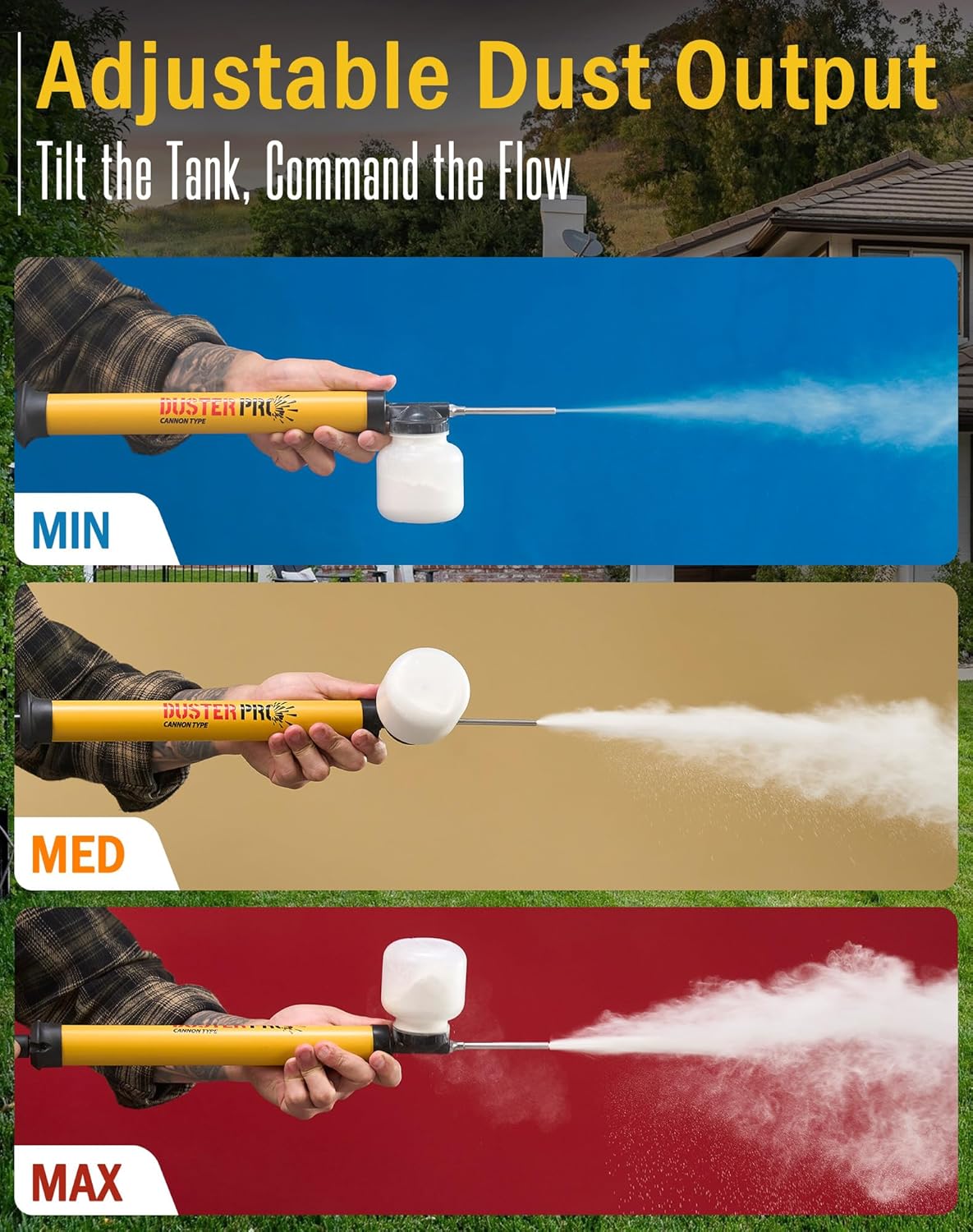 Relime Diatomaceous Earth Industrial Grade Powder Duster Cannon Type, Modular Systems for Massive Work and 4FT Reach Pump Applicator, Dispenser, Sprayer, Dust Application for Diatomaceous Earth