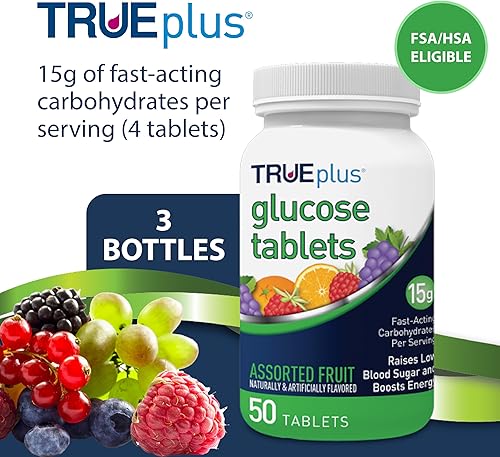 Miniatura 9 de TRUEplus Tabletas de glucosa sabor a frambuesa 50 unidades