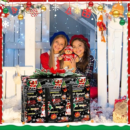 Miniatura 3 de Yeshone 6 bolsas de almacenamiento de Navidad extra grandes, 27 x 20 pulgadas, organizador de alta resistencia, bolsa de almacenamiento de Navidad