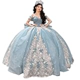 Glitter Quinceanera Dresses Ball Gowns White Lace Applique Beaded Sweet 16 Dresses Off Shoulder Quince Dresses