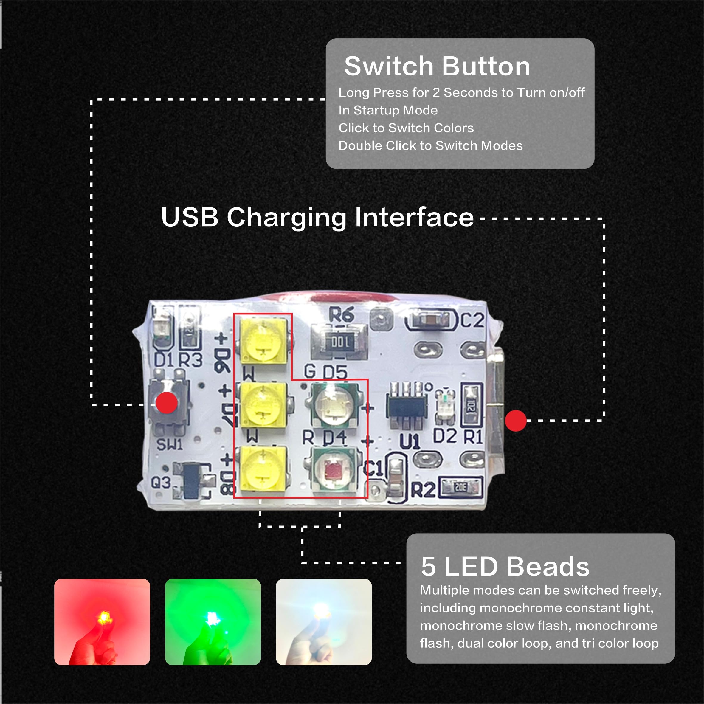 Luz estroboscópica ultra brillante para drones, varios colores (blanco, rojo, verde), apto para DJI Mini, Mavic, Air, Avata, Neo, Flip, Inspire, todos los drones, luz anticolisión compatible