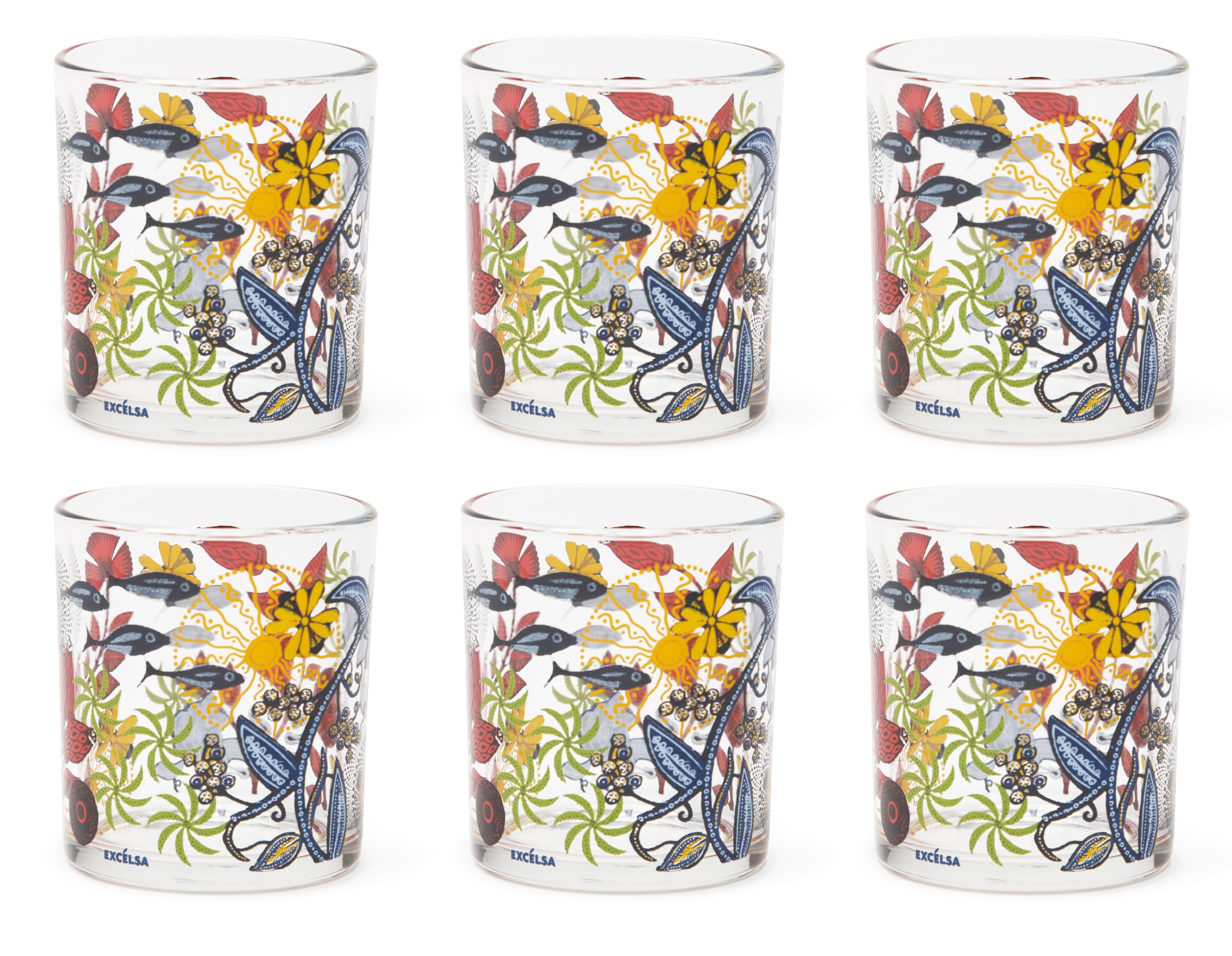 Pack de 6 Verres cl 37, Verre, Ligne Flora et Faune - Household Glasses decorate