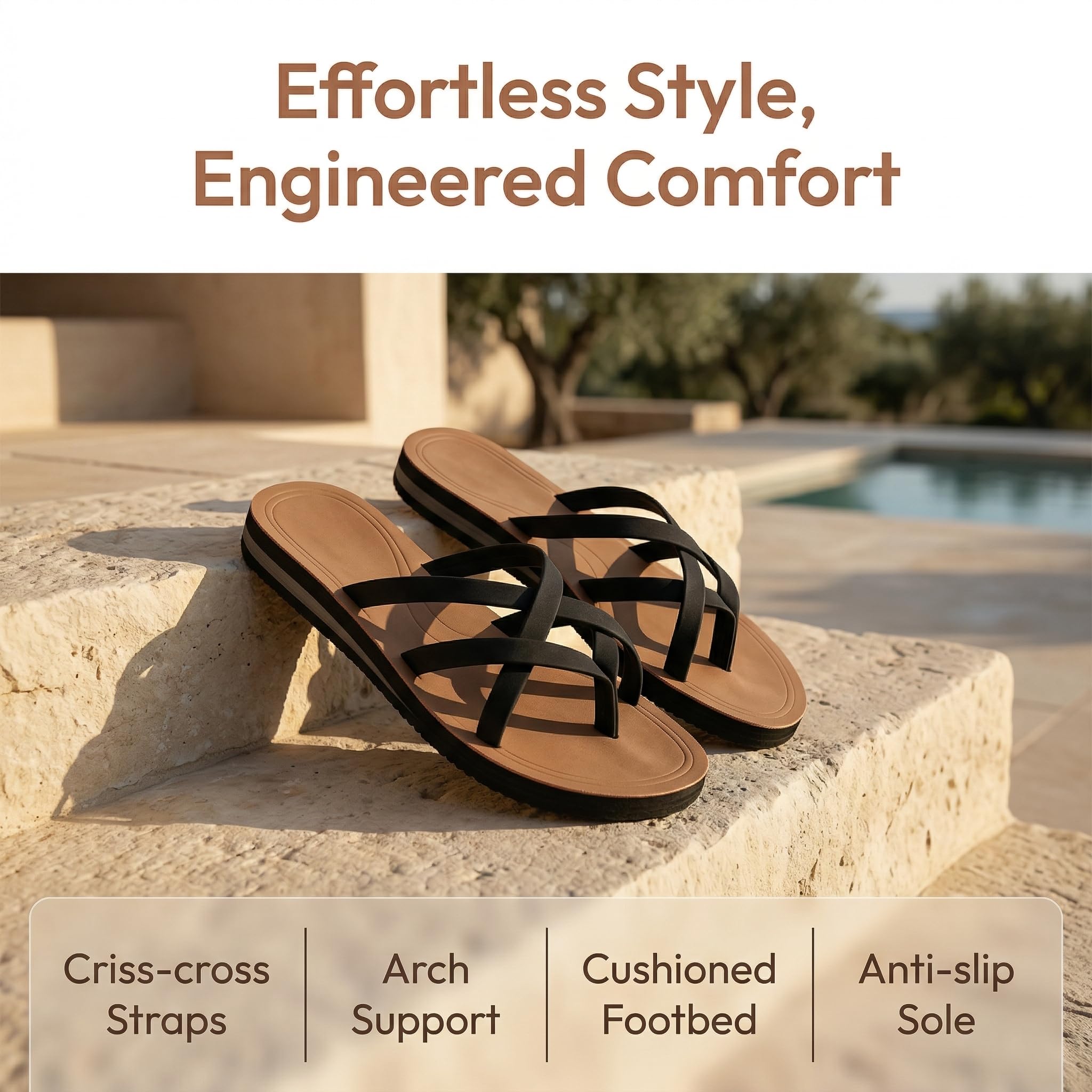 TARELO Flip Flops Damen Sommer Zehentrenner Größe 36-41