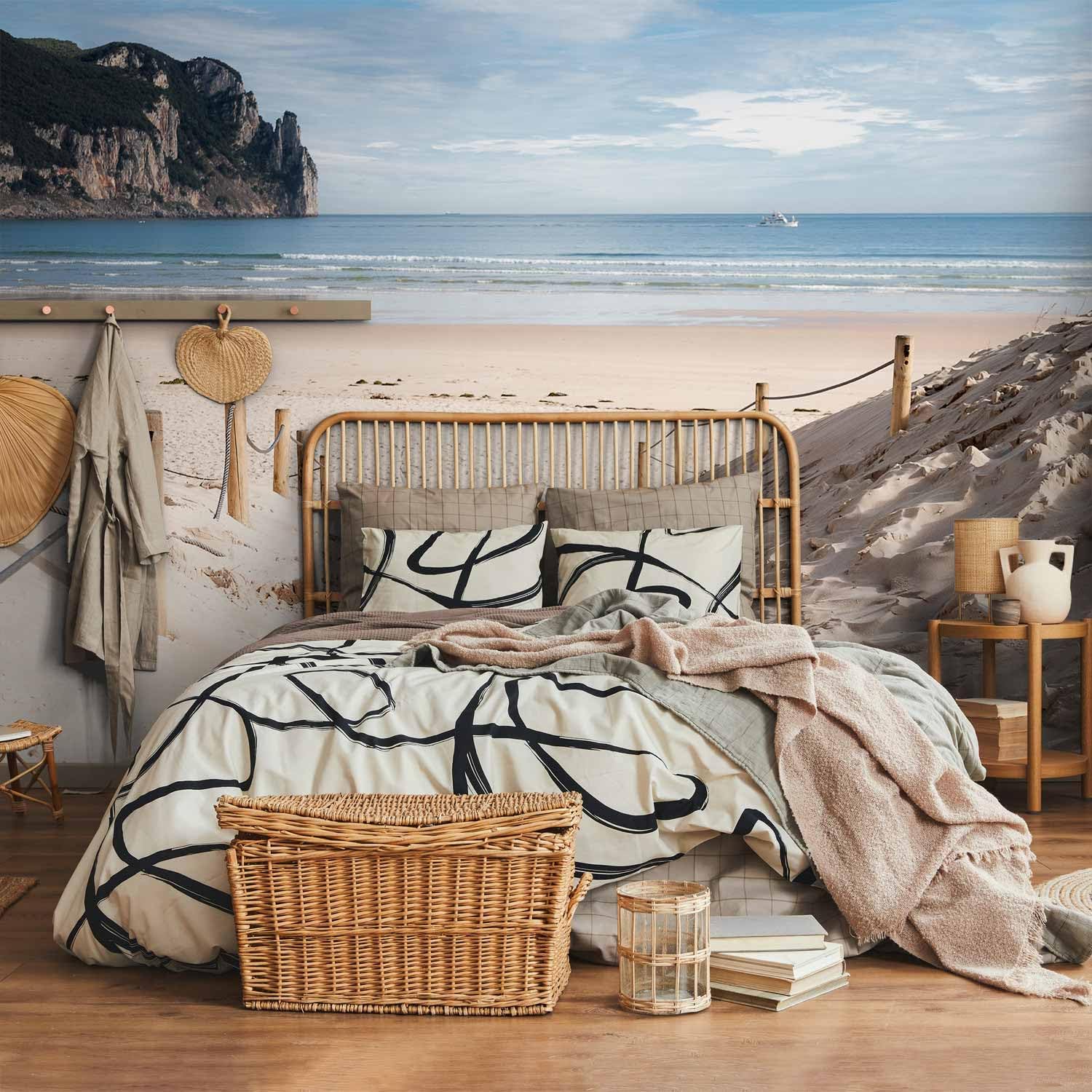 artgeist Wall Mural Sea Beach 154x110 in - Peel and Stick Self-Adhesive Wallpaper Removable Large Sticker Foil Wall Decor Print Design Mural Nature Landscape Sky Sun c-B-0028-a-a