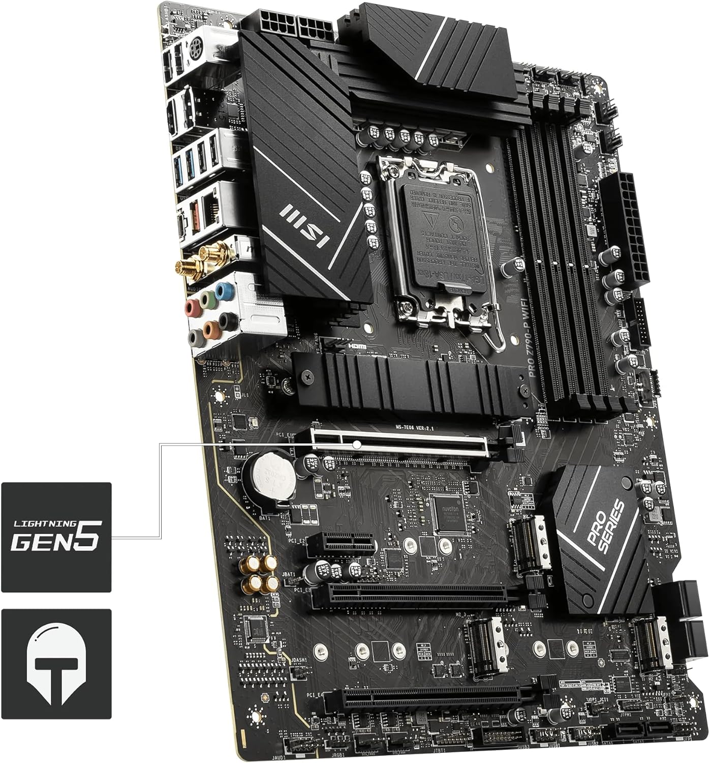 MSI PRO Z790-P WiFi ProSeries Motherboard (Supports 12th/13th/14th Gen Intel Processors, LGA 1700, DDR5, PCIe 5.0, M.2, 2.5Gbps LAN, USB 3.2 Gen2, HDMI/DP, Wi-Fi 6E, Bluetooth 5.3, ATX)