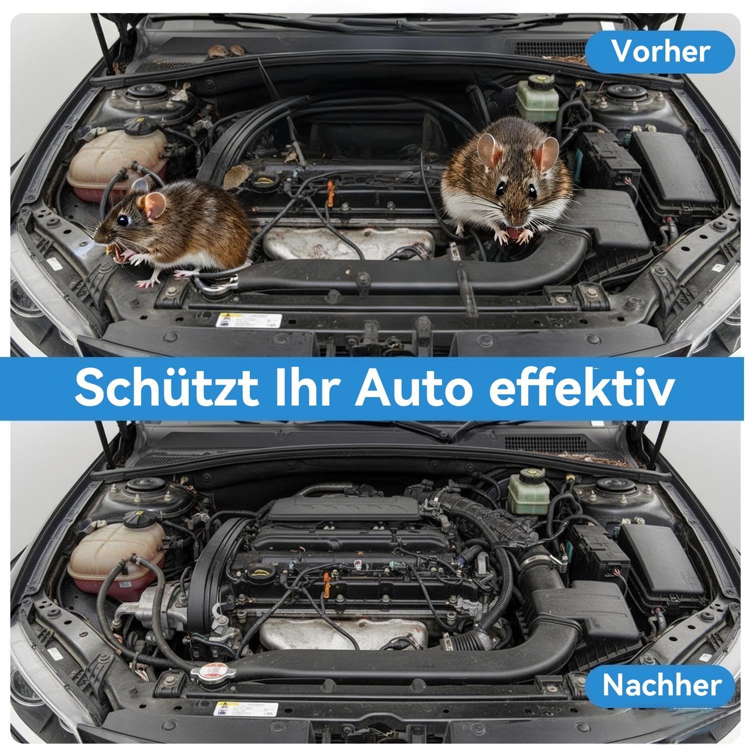Marderabwehr Auto, Ultraschall Marderschreck,Marderschreck Mit Blitzlicht und Sensorsteuerung,Marderabwehr Geeignet für Fahrzeugmotorräume, Katzenschreck Häuser, Lagerhäuser und Dachböden