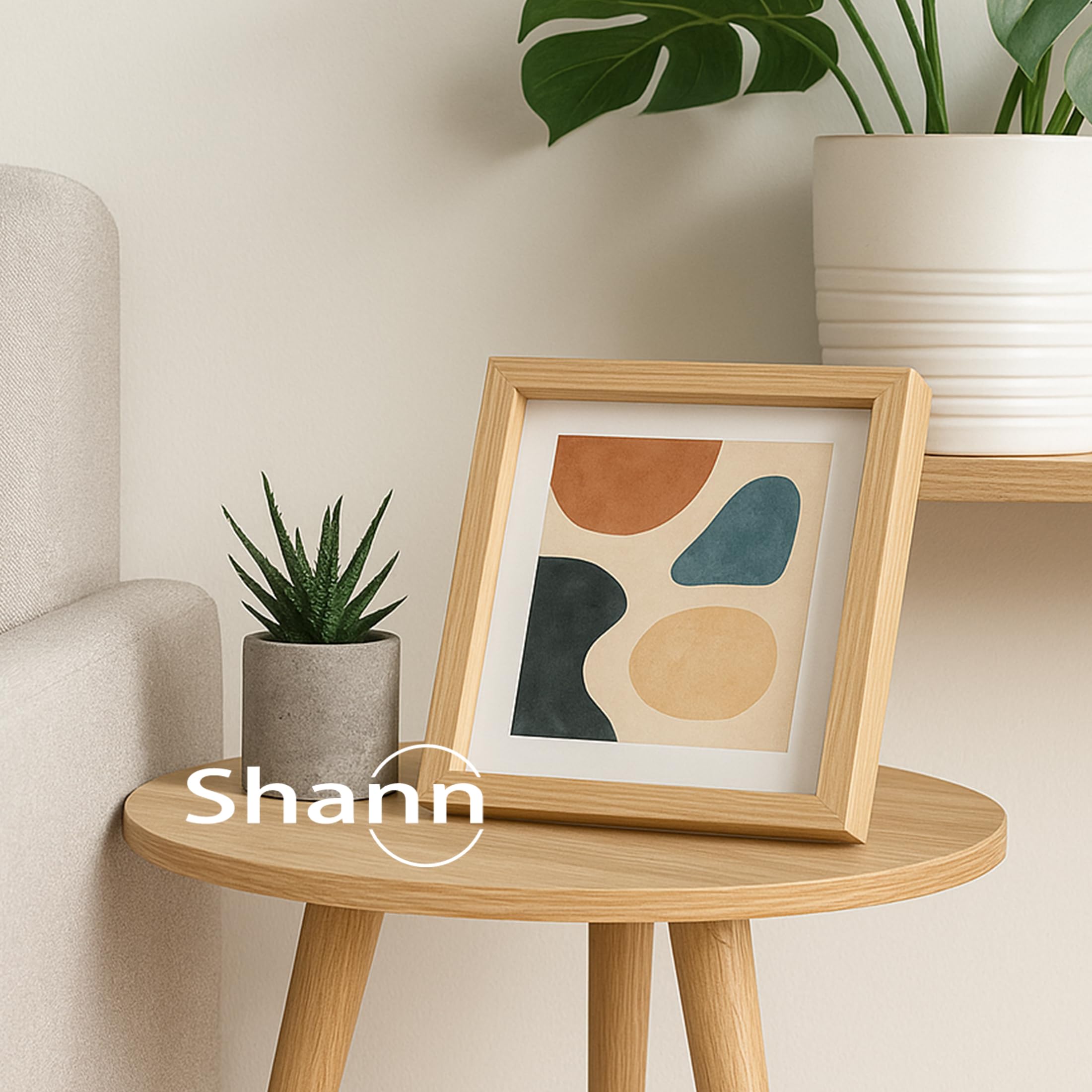 SHANN Park 4 Portafoto Madera 20x50cm， Marco para foto de Madera, Marco para pared，Marco Decorativo Blanco Cuadrada