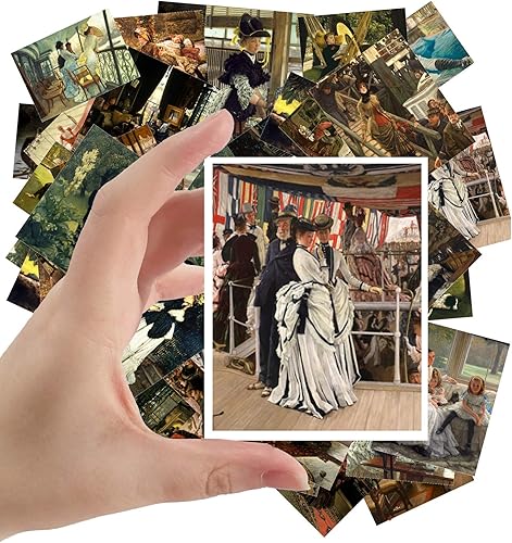 Miniatura 7 de Calcomanías grandes (24 piezas de 2.5 x 3.5 pulgadas), retratos de personas rurales, museo antiguo, pintura, arte retro, reimpresión