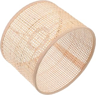 Table light cover accessory Rattan Lamp Shade Country Cottage Lamp Cover Woven Pendant Lamp Shade Retro Weave Lamp Cover for Home Office Bedroom chandelier lamp shade E27 e27 rattan lamp shade