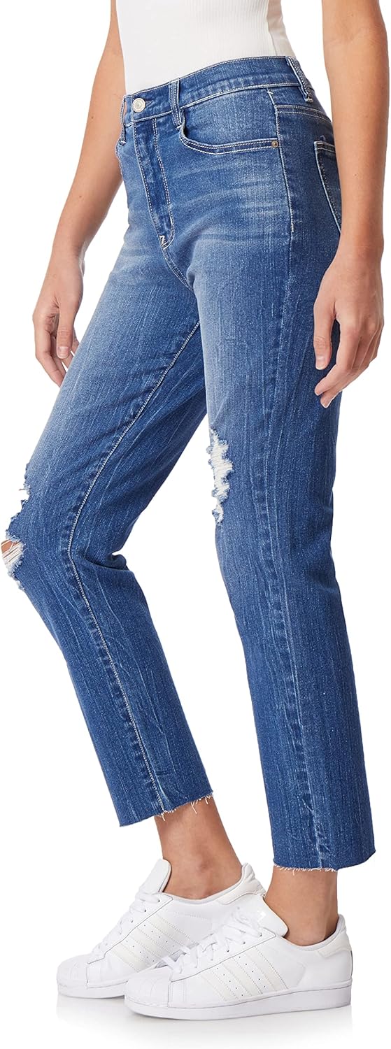 WallFlower Womens Mom Curvy Ankle Denim High-Rise Insta Stretch Juniors Jeans - Image 3