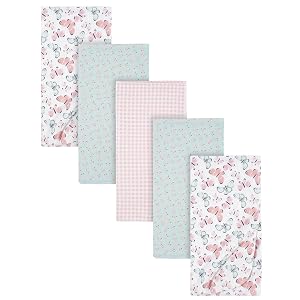 Gerber Girls Newborn Infant Baby Toddler Nursery 100 Cotton Flannel Receiving Swaddle Blanket Butterfly White Pack of 5