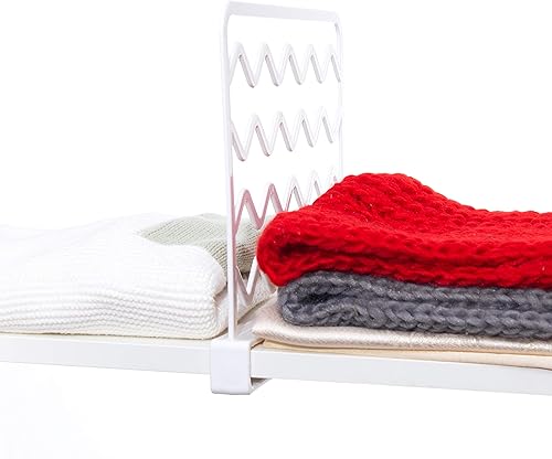 Miniatura 2 de CY craft 8 separadores de estantes, separadores de estantes de madera gruesa, separadores de estantes de armario de plástico blanco, organizador de