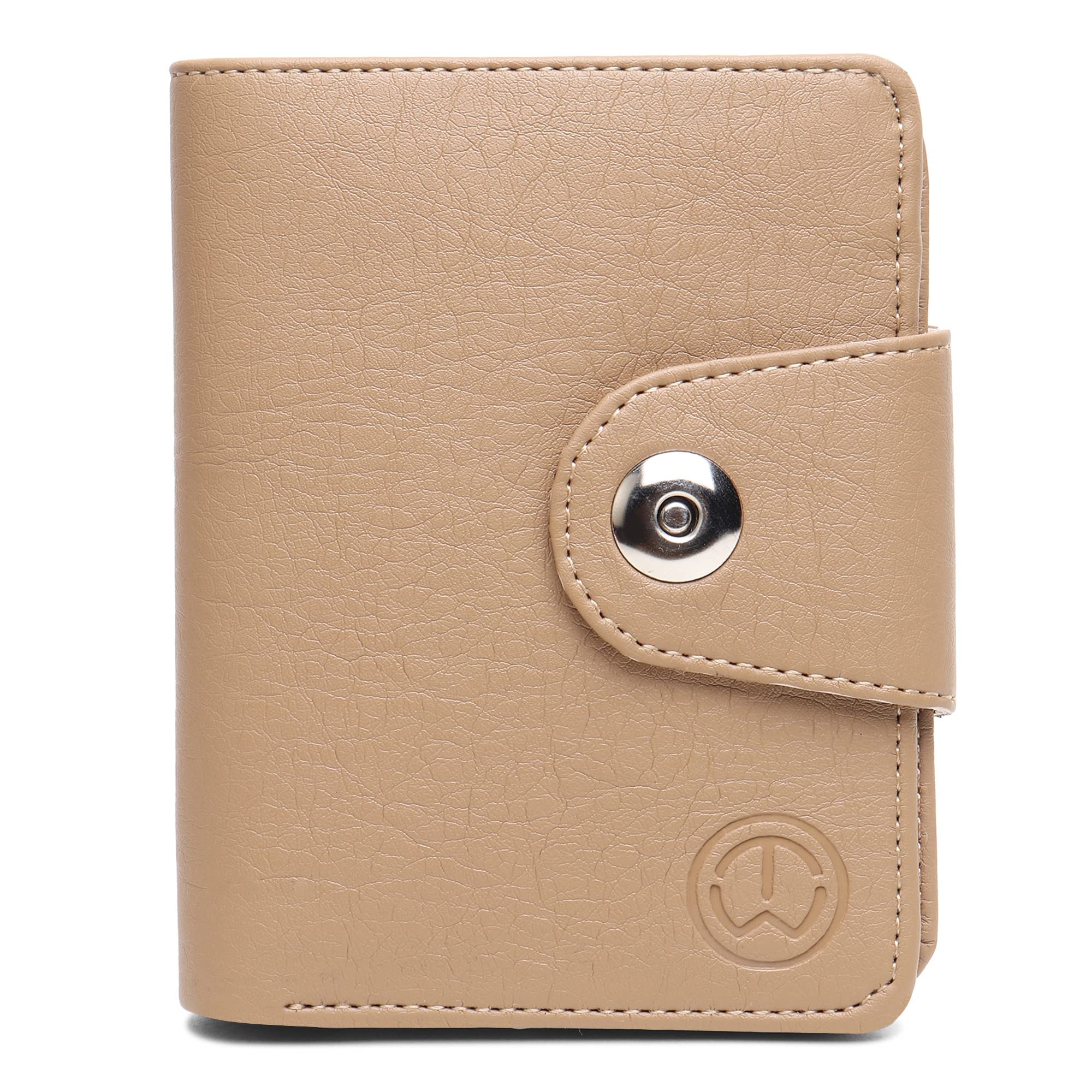 Bi-Fold Beige Artificial Leather Hand Crafted Wallet for Women and Girls with Magnetic Flap-image-37