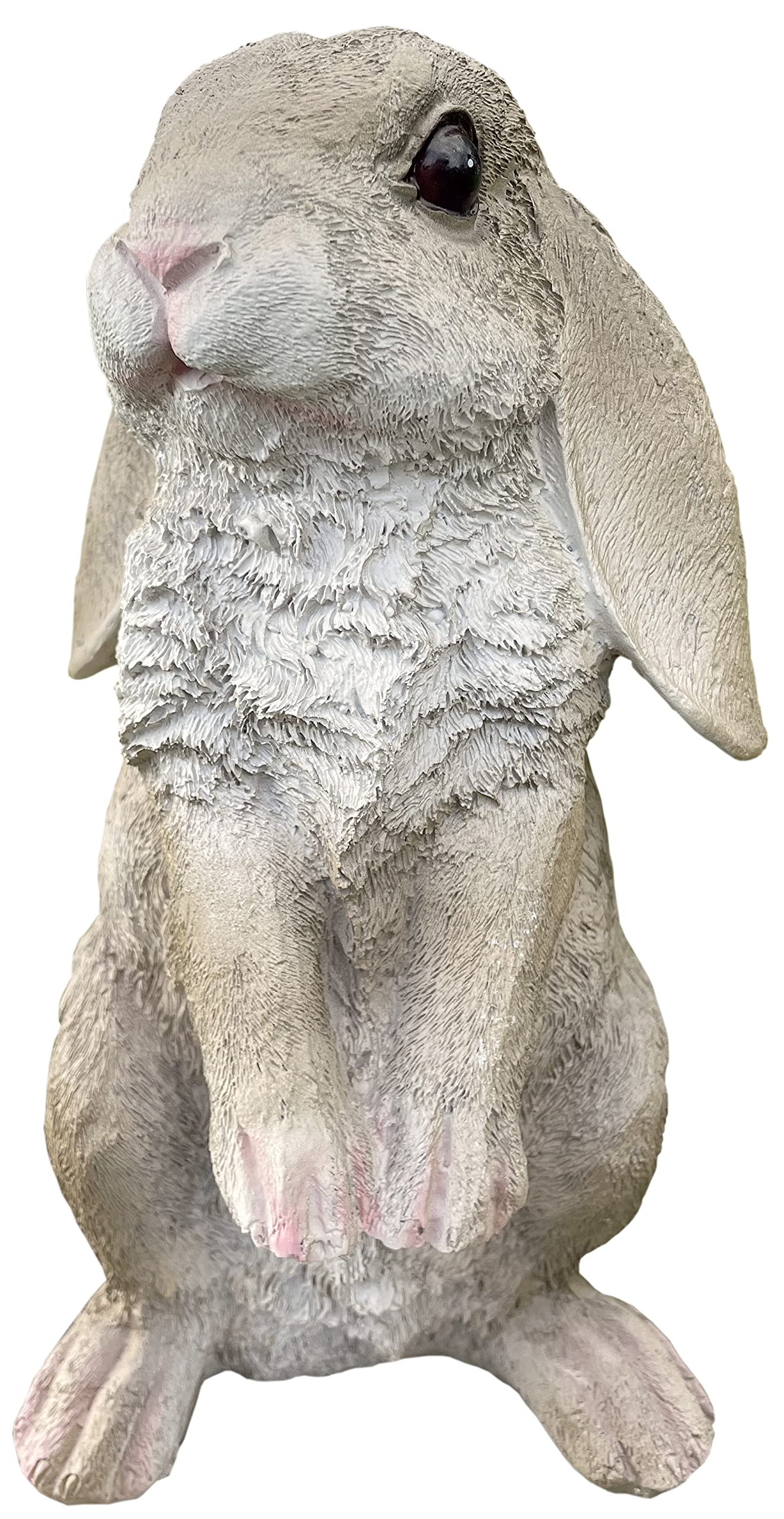 Ablerhome Decoration Rabbit Bunny Statues Garden Sculpture Lifelike Fence Animal Ornament Freestanding (Grey Rabbit)