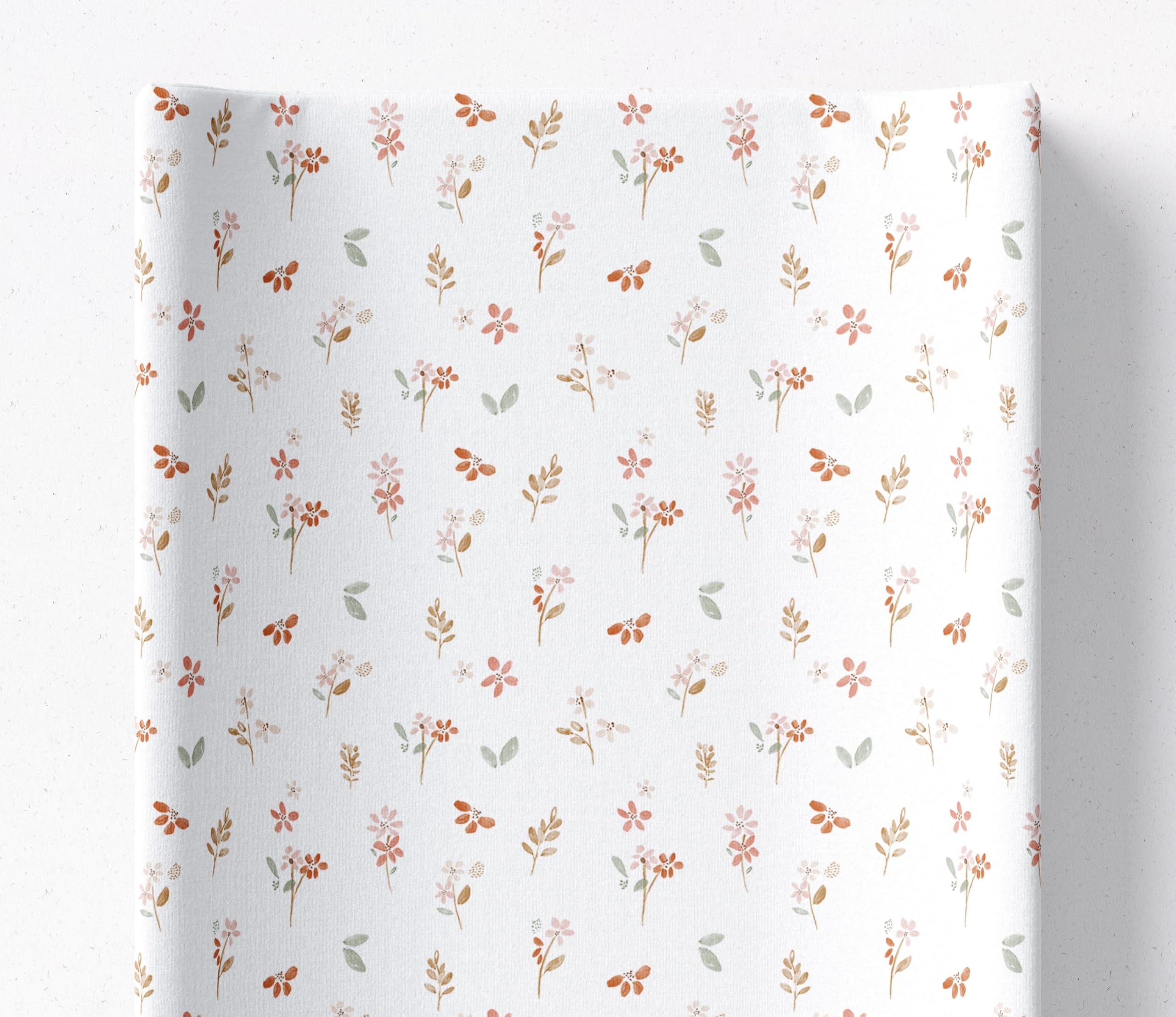 BabyBells Deluxe Wildflower Meadow Floral Flowers Baby Girl Anti Roll Wedge Changing Mat