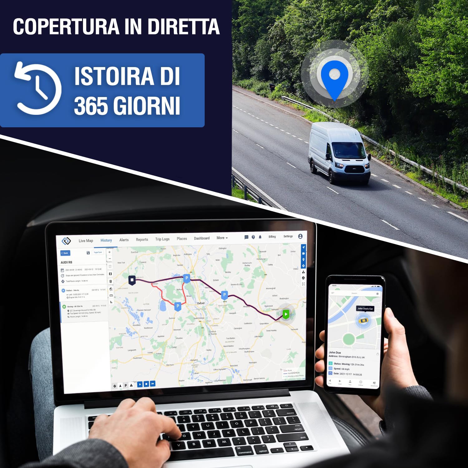 Rewire Security DB2 Localizzatore GPS per Veicoli Cablato – Tracciamento in Tempo Reale 24/7 ad Alta Precisione per Auto, Moto, Furgoni – Installazione Facile – Abbonamento Mensile Economico